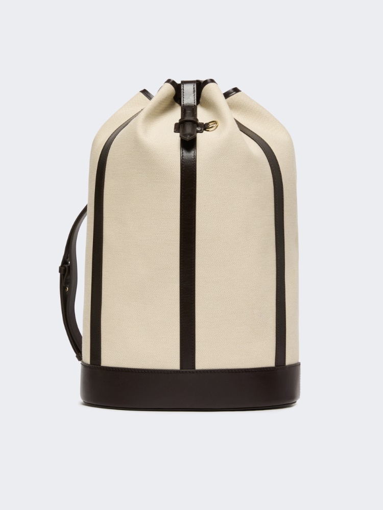 Canvas and leather backpack - BEIGE - Weekend