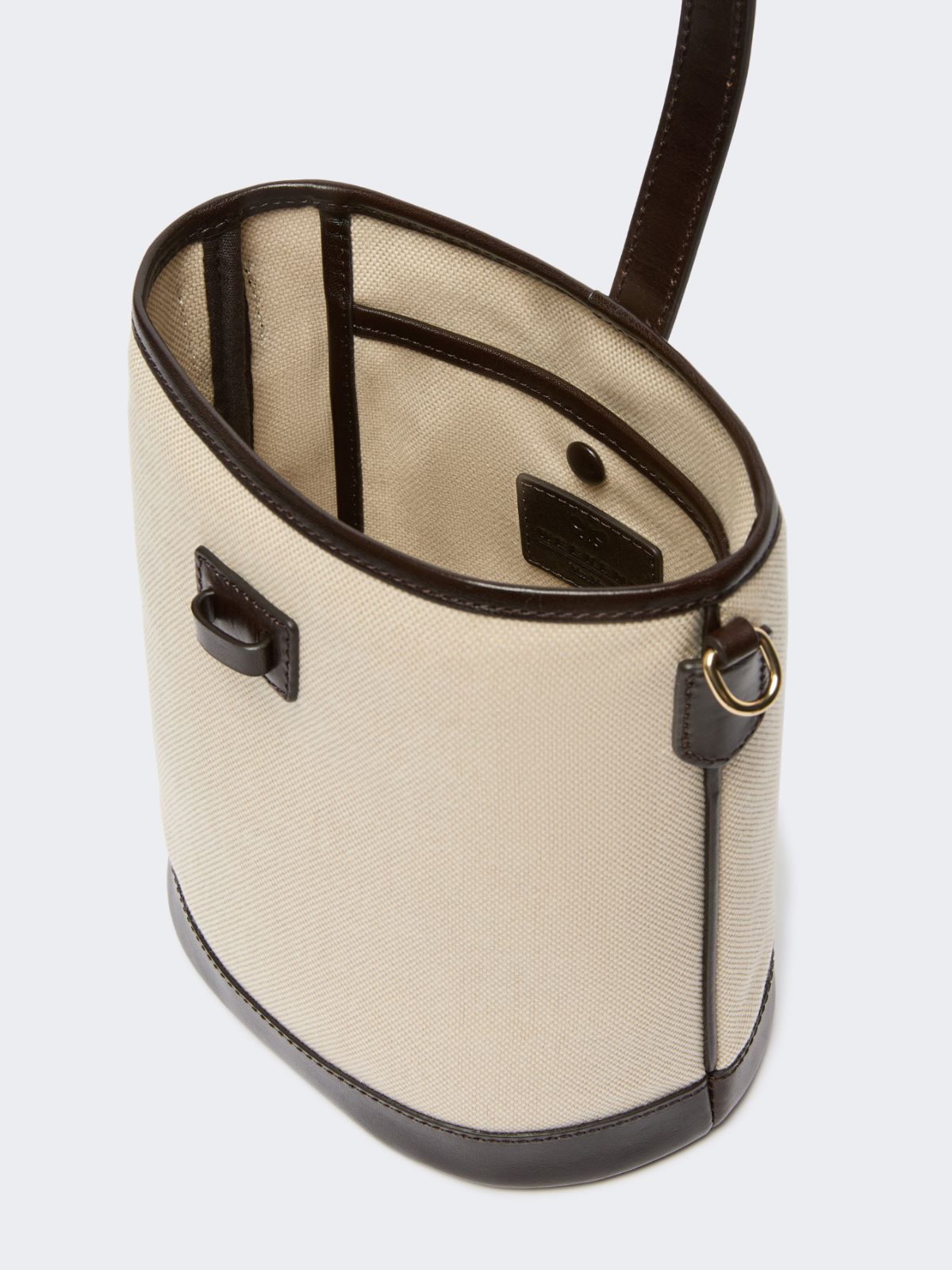 Small canvas and leather bucket bag - BEIGE - Weekend - 5