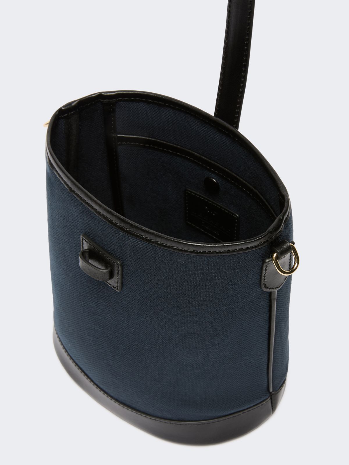 Small canvas and leather bucket bag - ULTRAMARINE - Weekend - 5