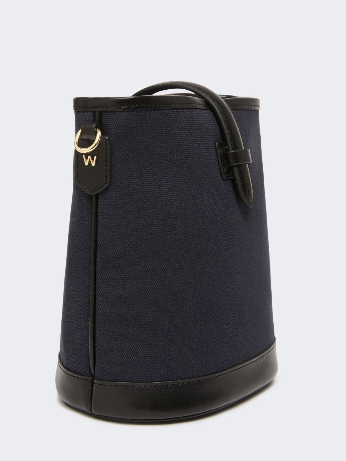 Small canvas and leather bucket bag - ULTRAMARINE - Weekend - 6