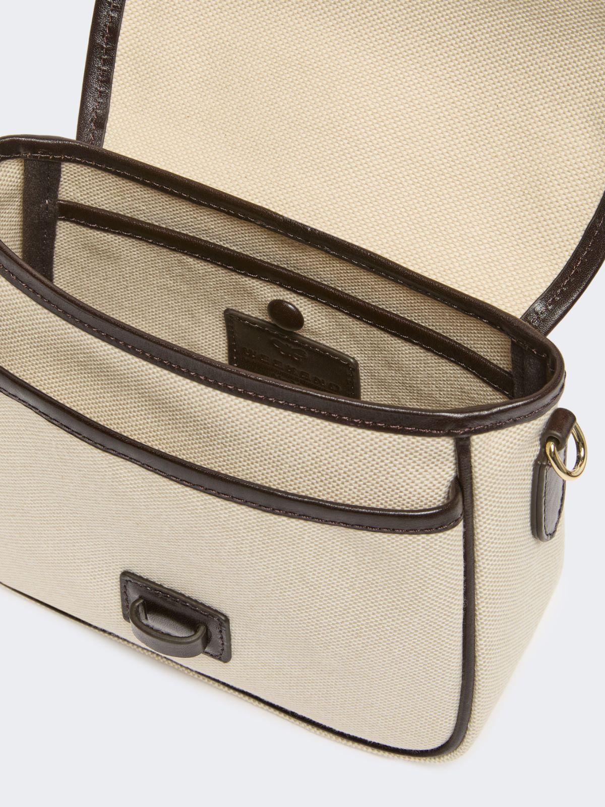 Small canvas and leather crossbody bag - BEIGE - Weekend - 5
