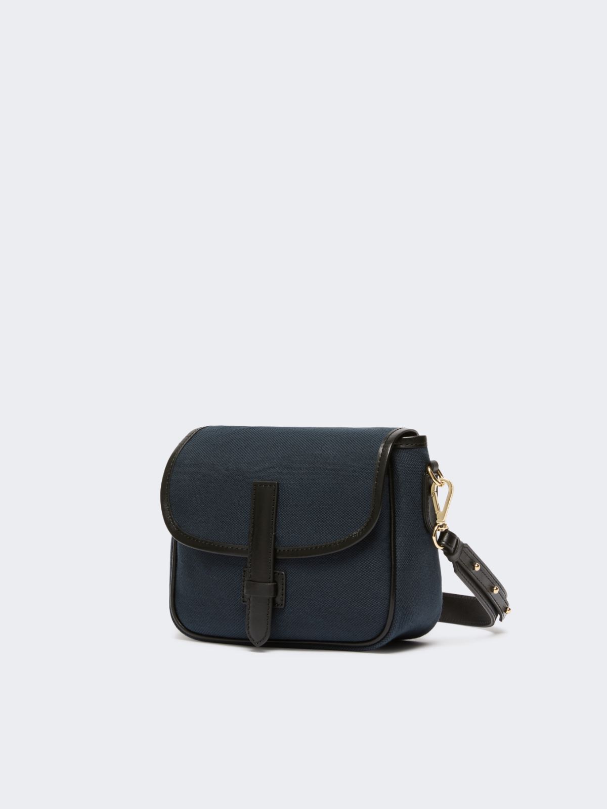 Small canvas and leather crossbody bag - ULTRAMARINE - Weekend - 2