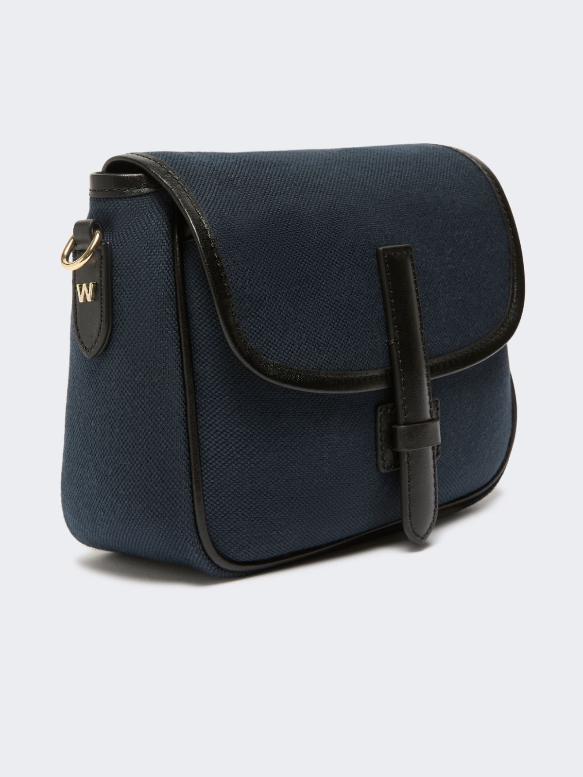 Small canvas and leather crossbody bag - ULTRAMARINE - Weekend - 5