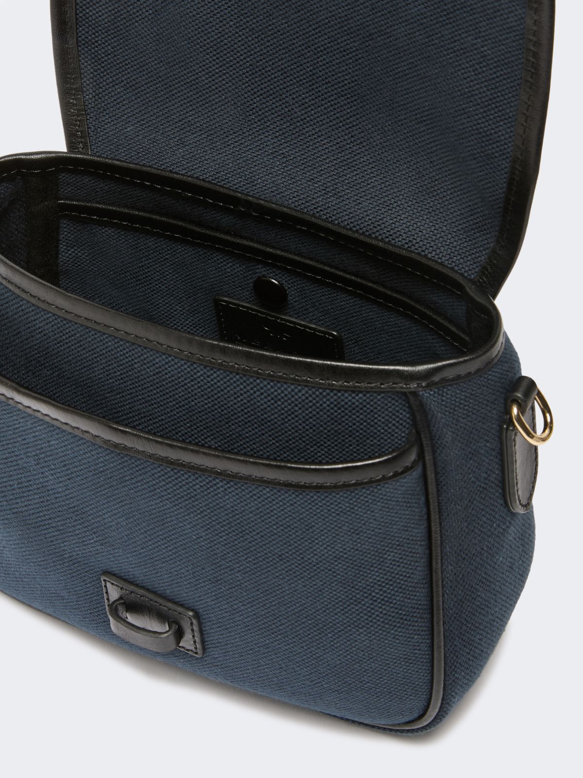 Small canvas and leather crossbody bag - ULTRAMARINE - Weekend - 6