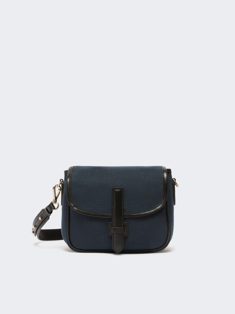 Small canvas and leather crossbody bag - ULTRAMARINE - Weekend