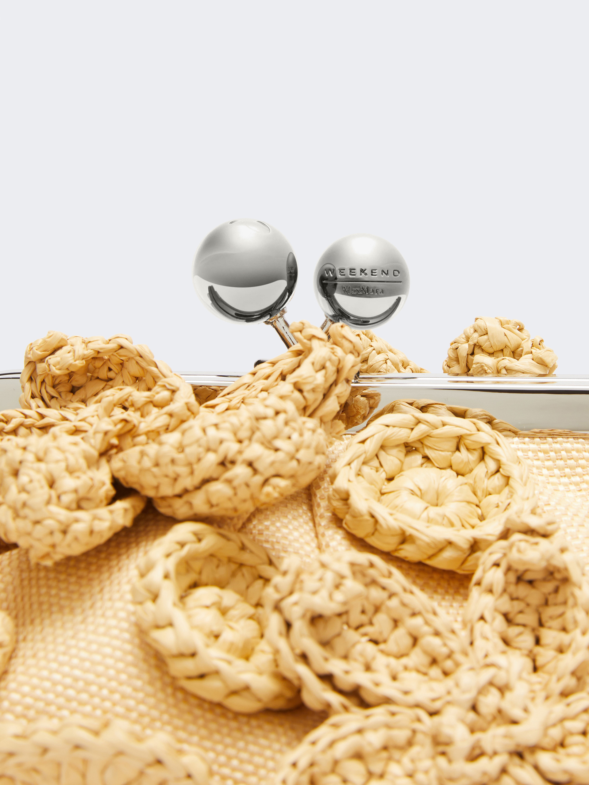 Small raffia-effect Pasticcino Bag with flowers - BEIGE - Weekend Max Mara - 5