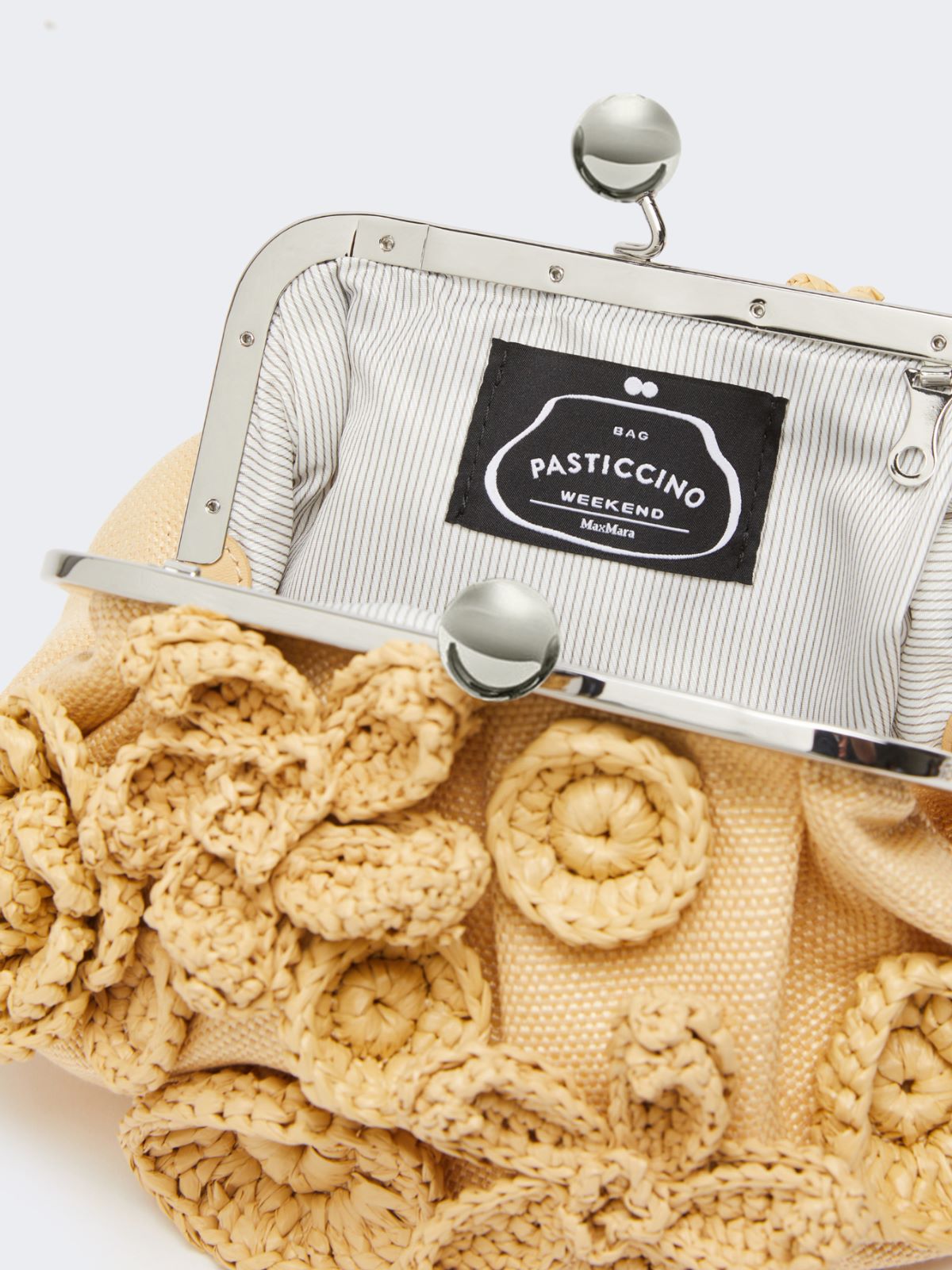 Pasticcino Bag small in effetto rafia con fiori - BEIGE - Weekend - 6