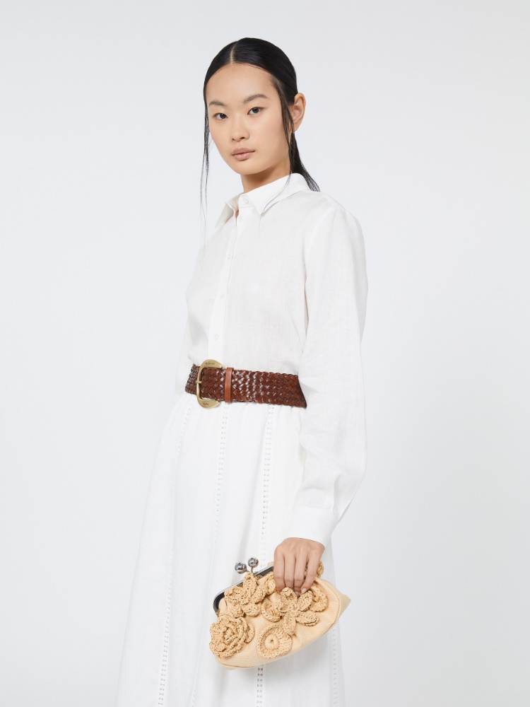 Small raffia-effect Pasticcino Bag with flowers - BEIGE - Weekend - 2