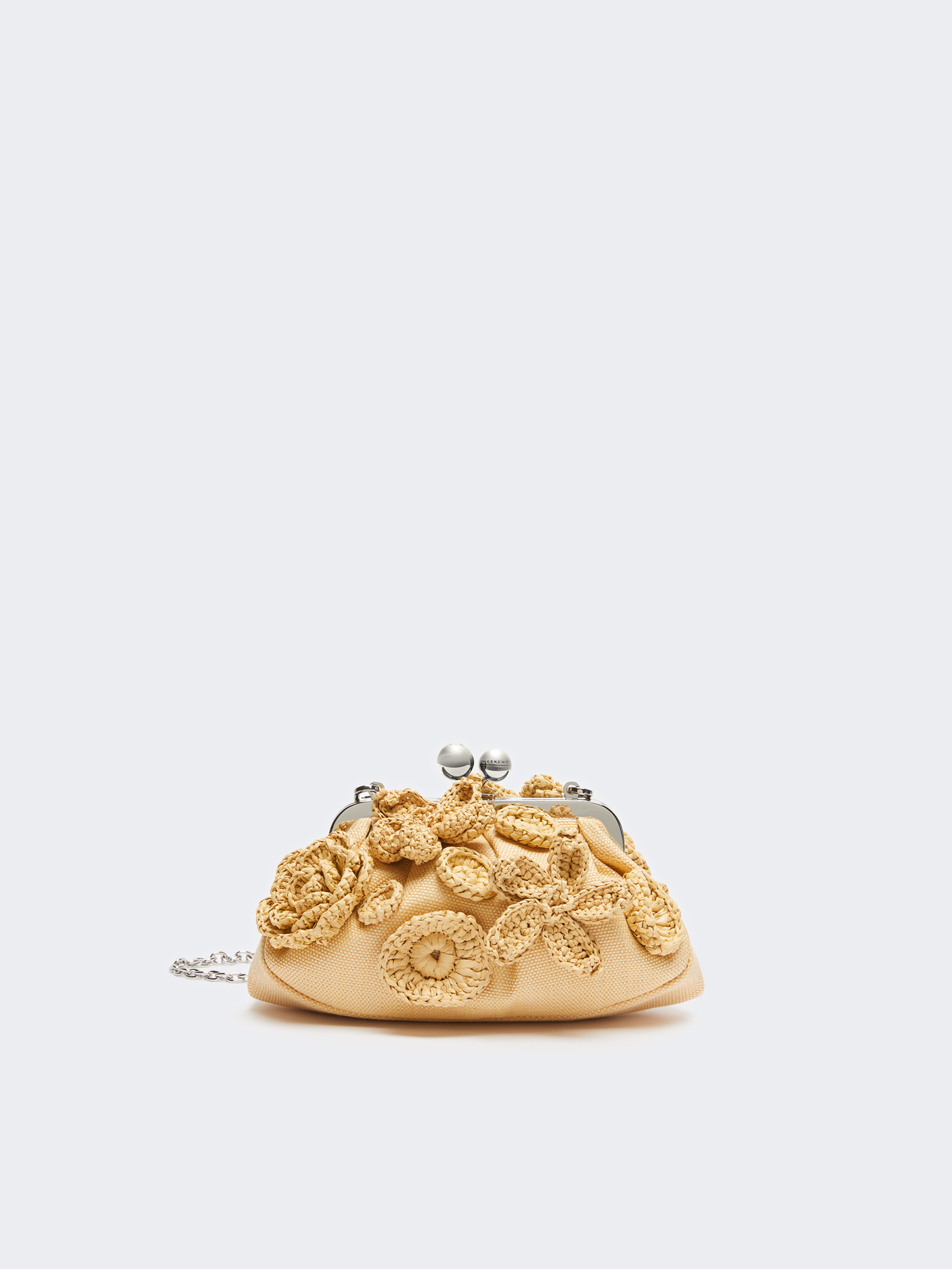 Small raffia-effect Pasticcino Bag with flowers - BEIGE - Weekend Max Mara