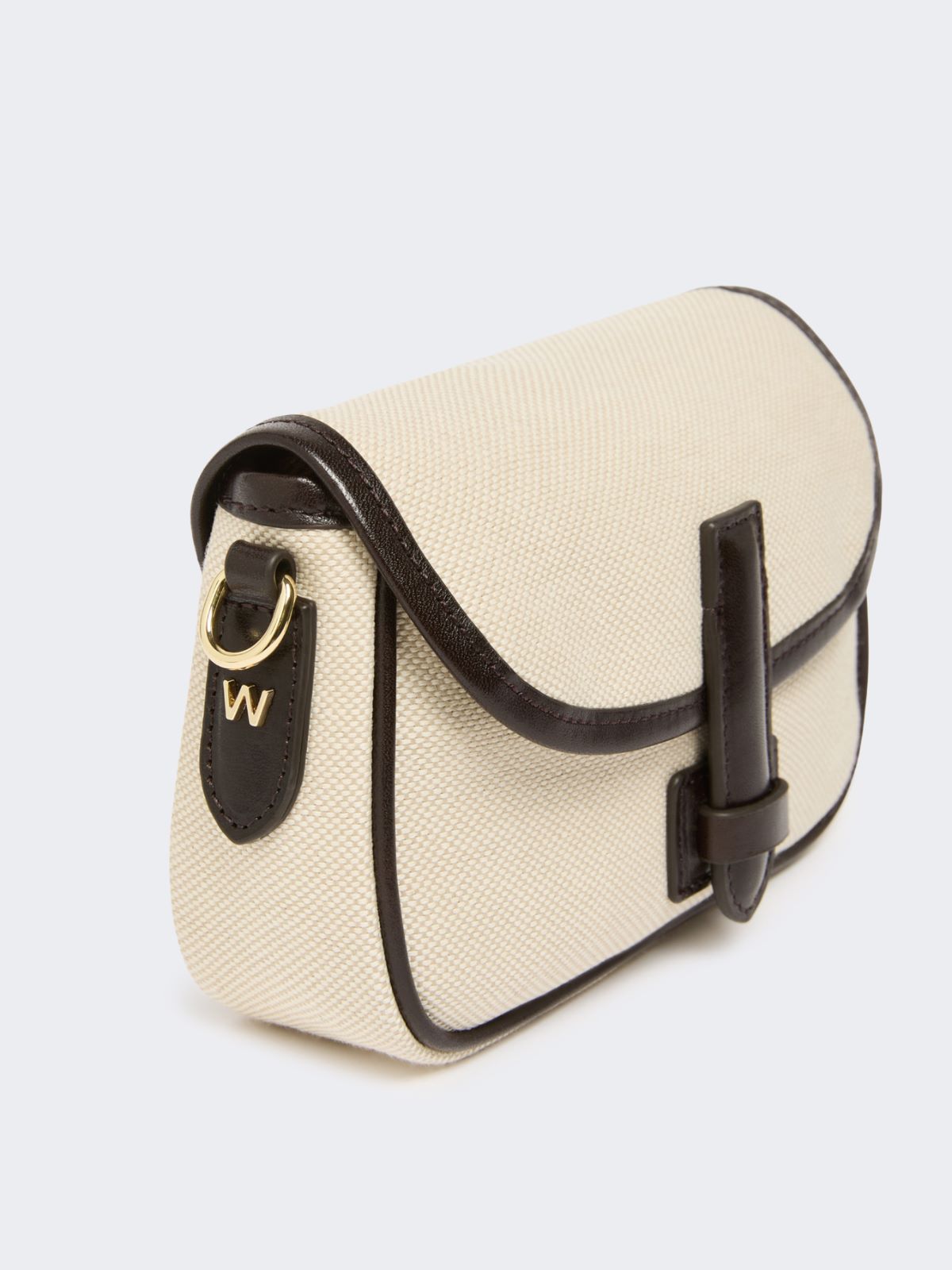 Canvas and leather micro crossbody bag - BEIGE - Weekend - 6