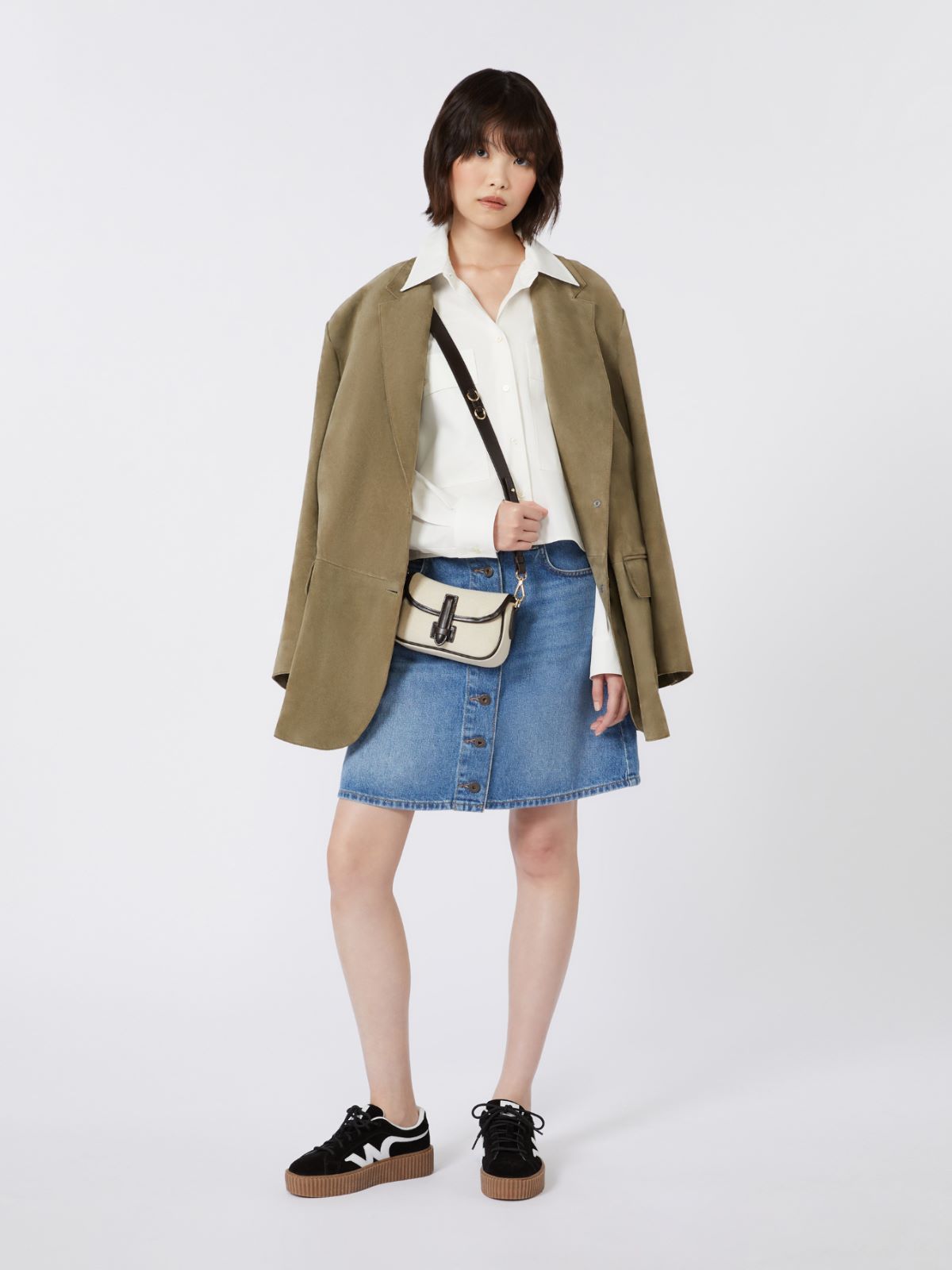 Canvas and leather micro crossbody bag - BEIGE - Weekend - 7