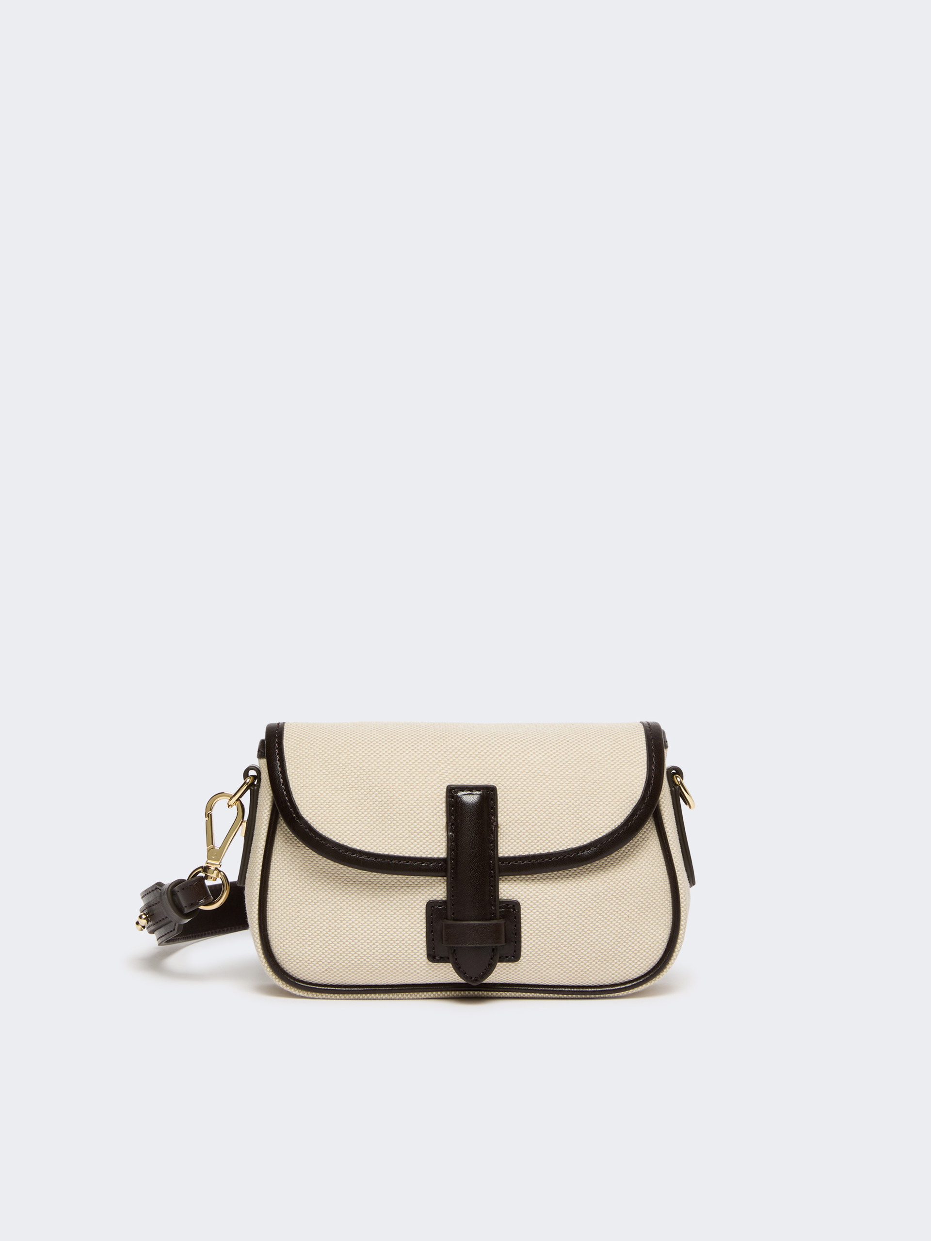 Canvas and leather micro crossbody bag - BEIGE - Weekend Max Mara