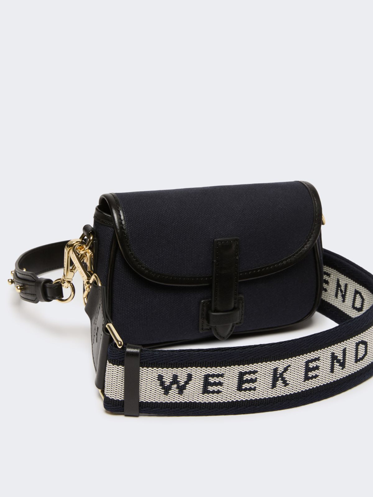 Canvas and leather micro crossbody bag - ULTRAMARINE - Weekend - 4