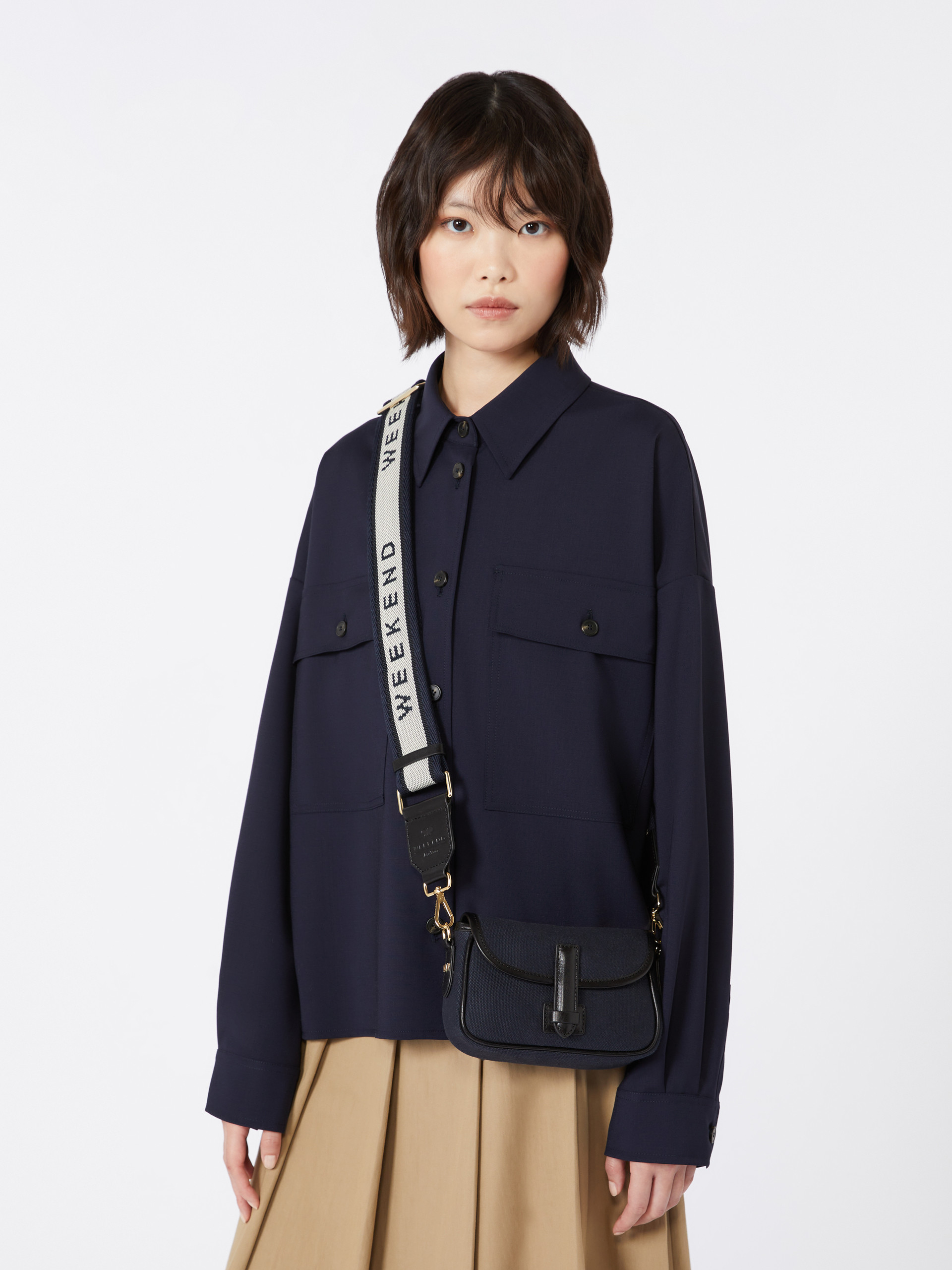 Borsa a tracolla micro in canvas e pelle - Weekend Max Mara - 7