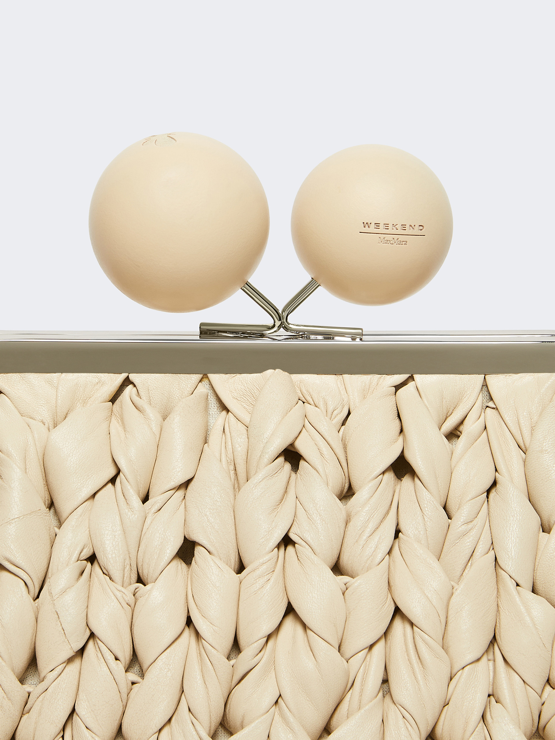 Medium nappa leather tricot Pasticcino Bag - IVORY - Weekend Max Mara - 5