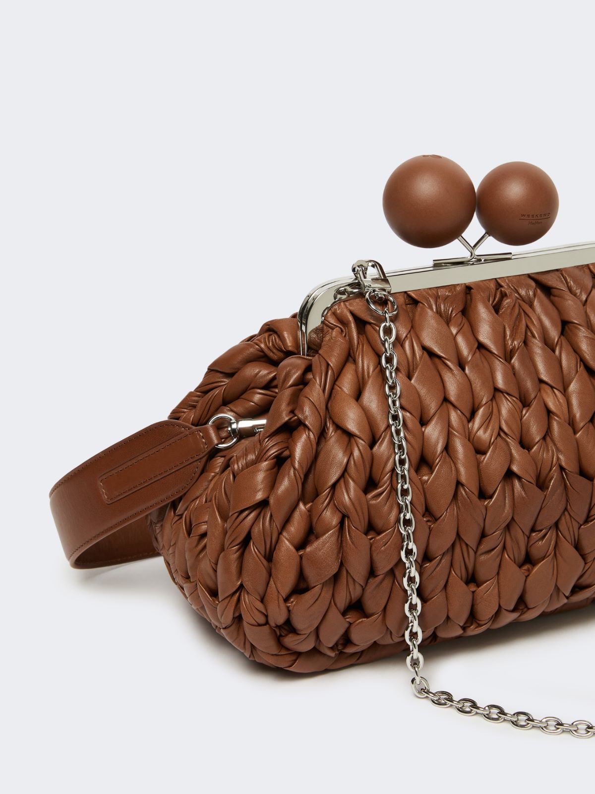 Medium nappa leather tricot Pasticcino Bag - TOBACCO - Weekend - 4