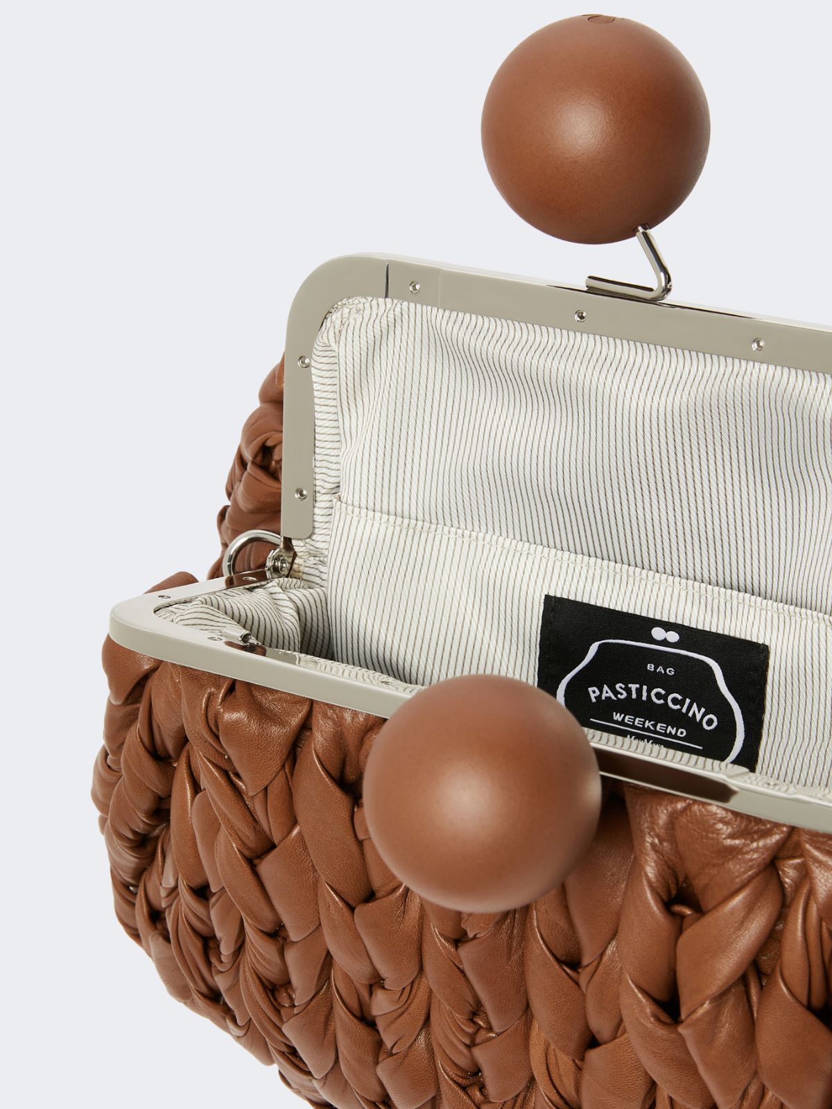 Medium nappa leather tricot Pasticcino Bag - TOBACCO - Weekend - 6