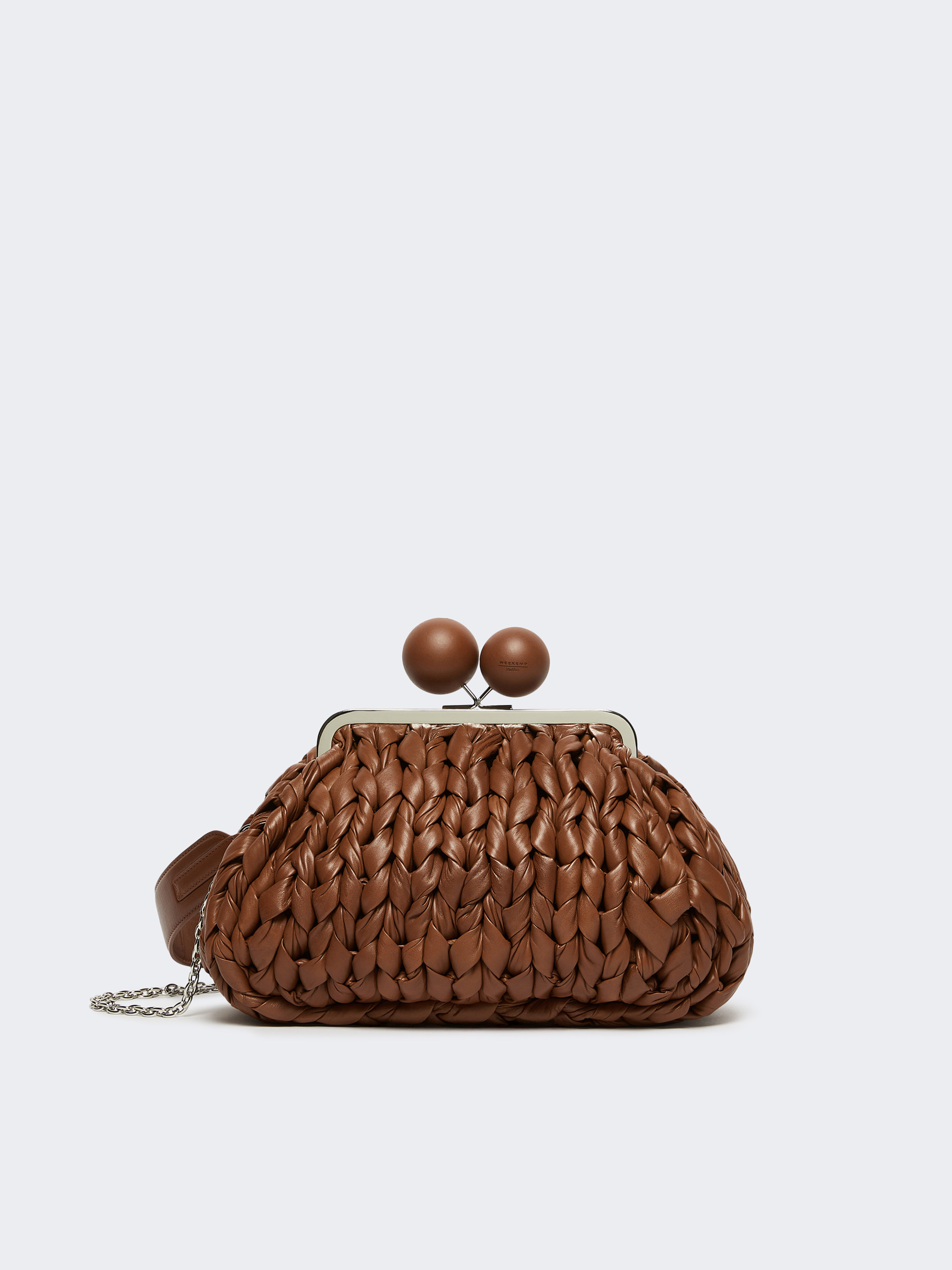 Medium nappa leather tricot Pasticcino Bag - TOBACCO - Weekend Max Mara
