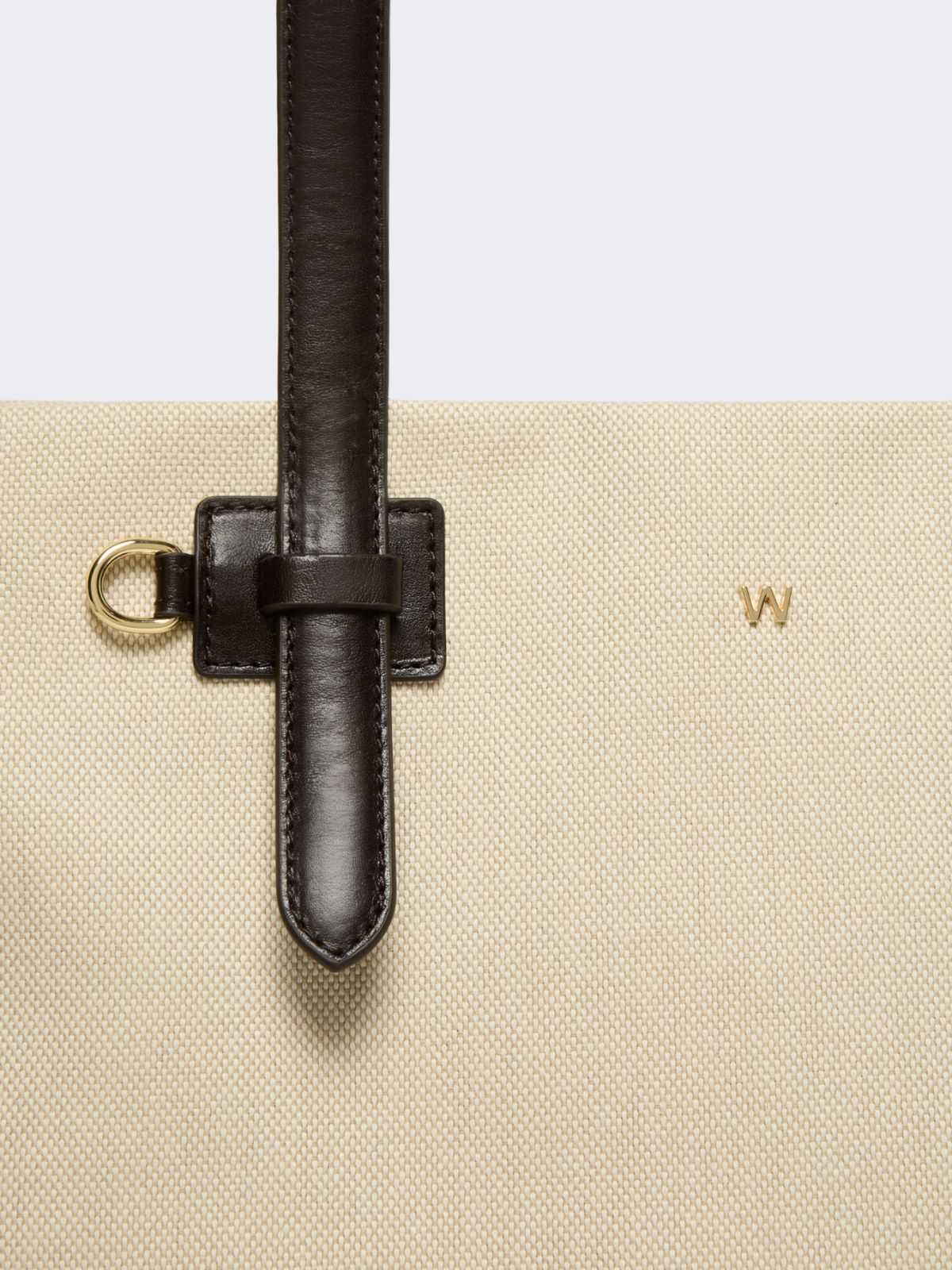 Canvas and leather shopping tote - BEIGE - Weekend - 4