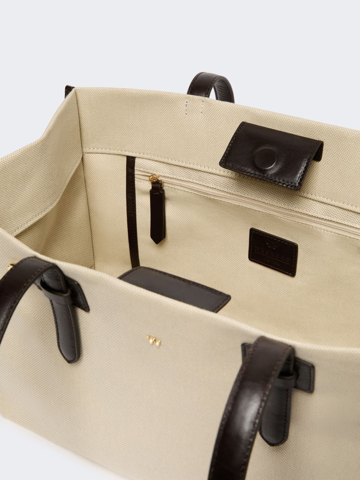 Canvas and leather shopping tote - BEIGE - Weekend - 5