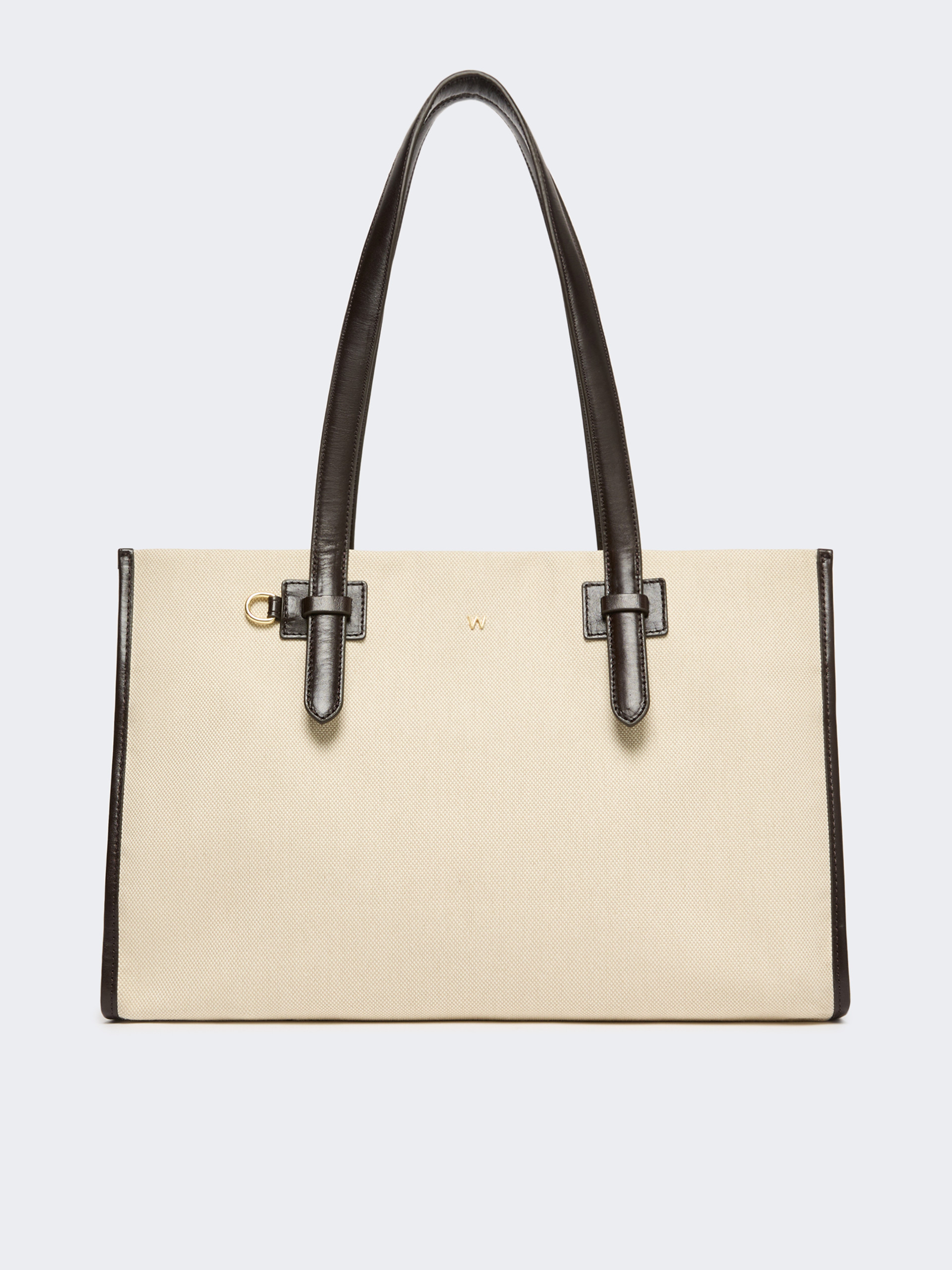 Canvas and leather shopping tote - BEIGE - Weekend Max Mara