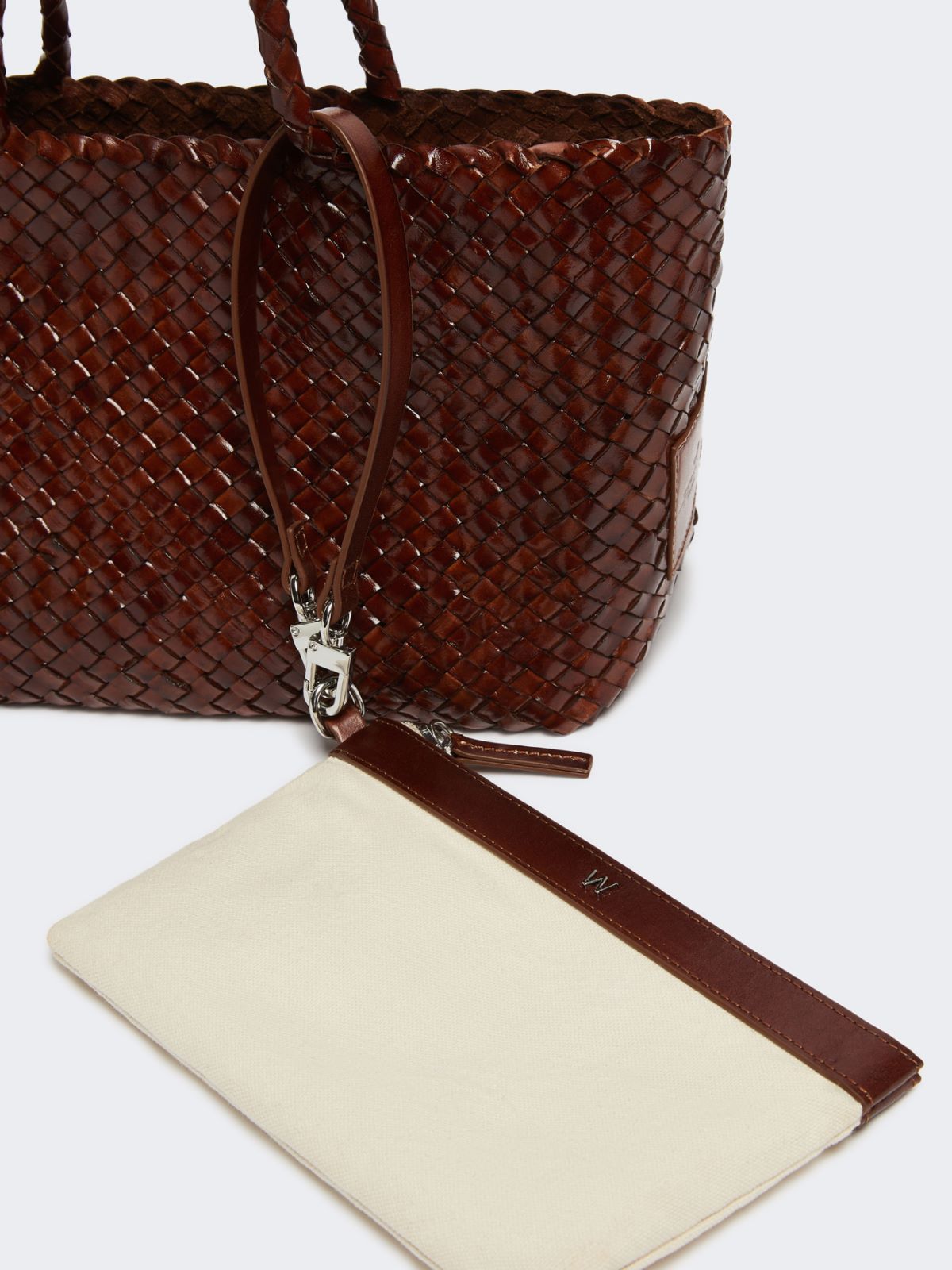 Woven leather bag - TOBACCO - Weekend - 5