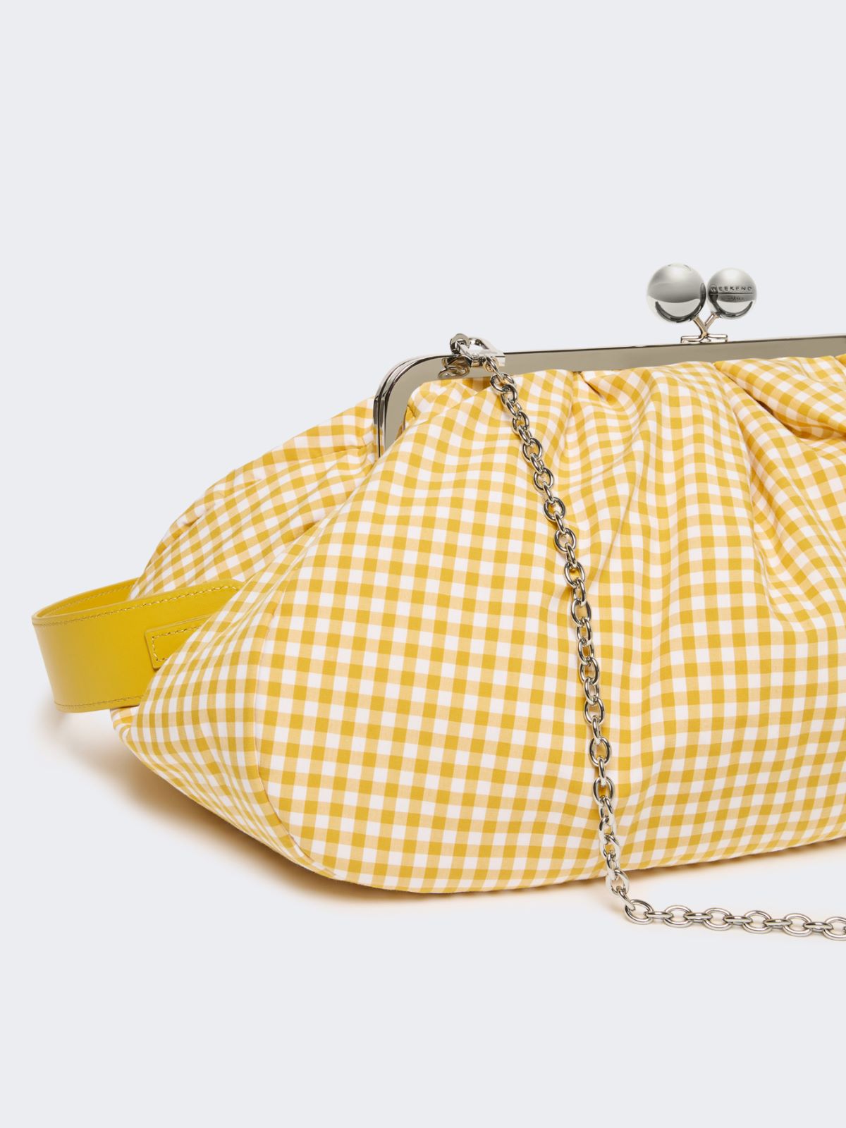 Large gingham cotton Pasticcino Bag - YELLOW - Weekend - 4