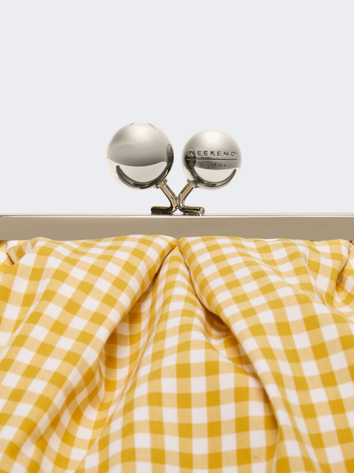 Large gingham cotton Pasticcino Bag - YELLOW - Weekend - 5