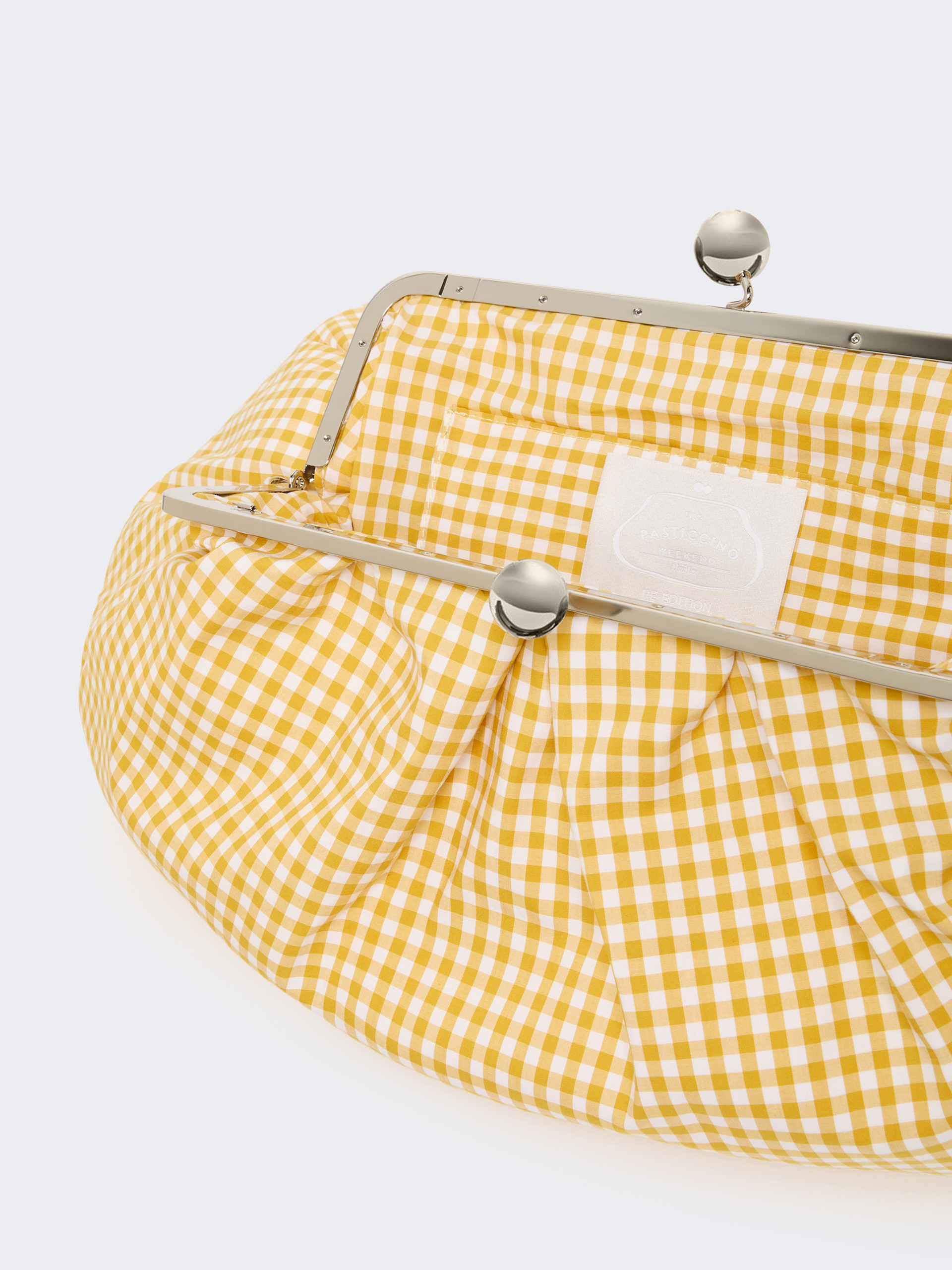 Large gingham cotton Pasticcino Bag - YELLOW - Weekend Max Mara - 6