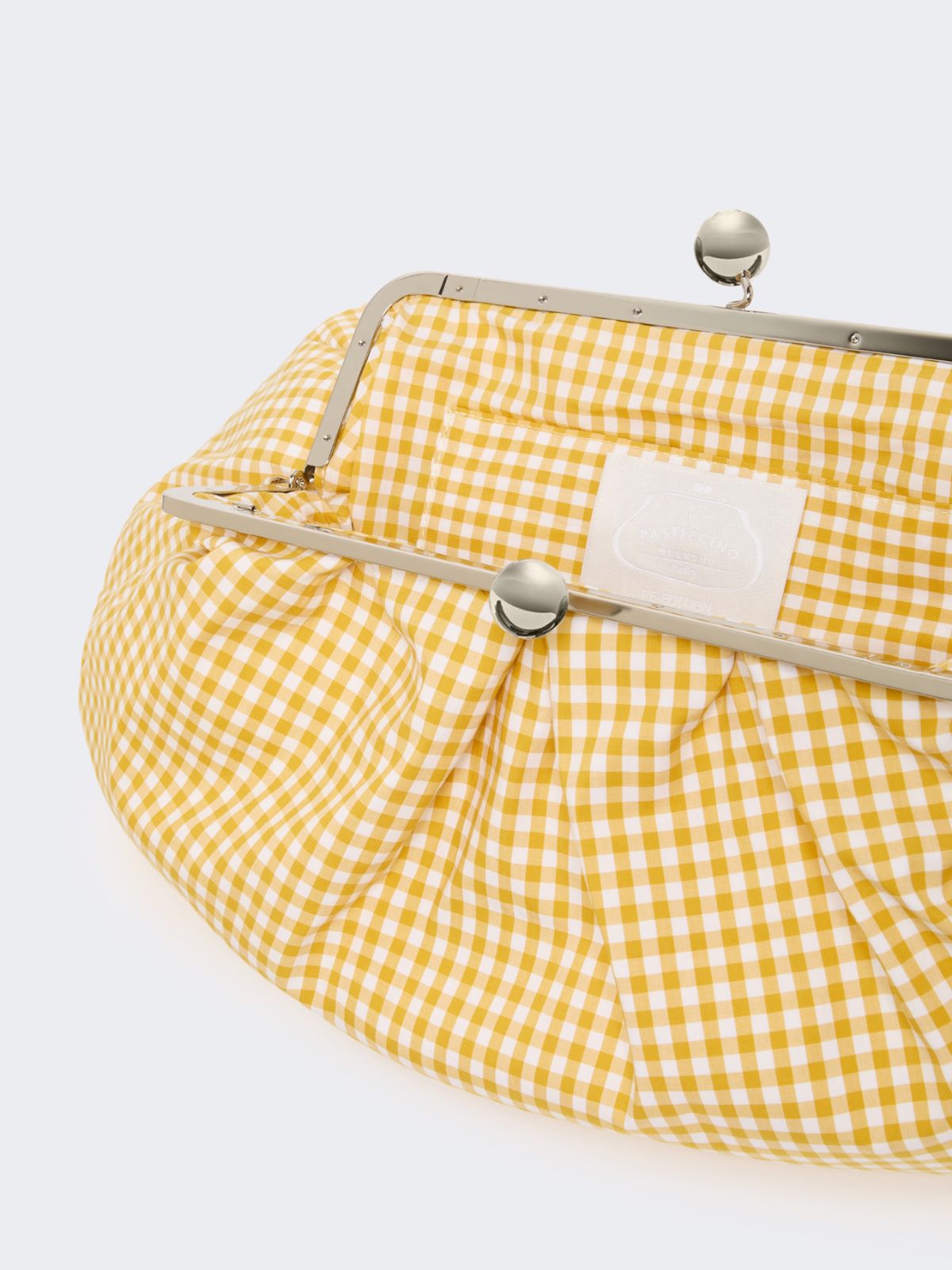 Large gingham cotton Pasticcino Bag - YELLOW - Weekend - 6