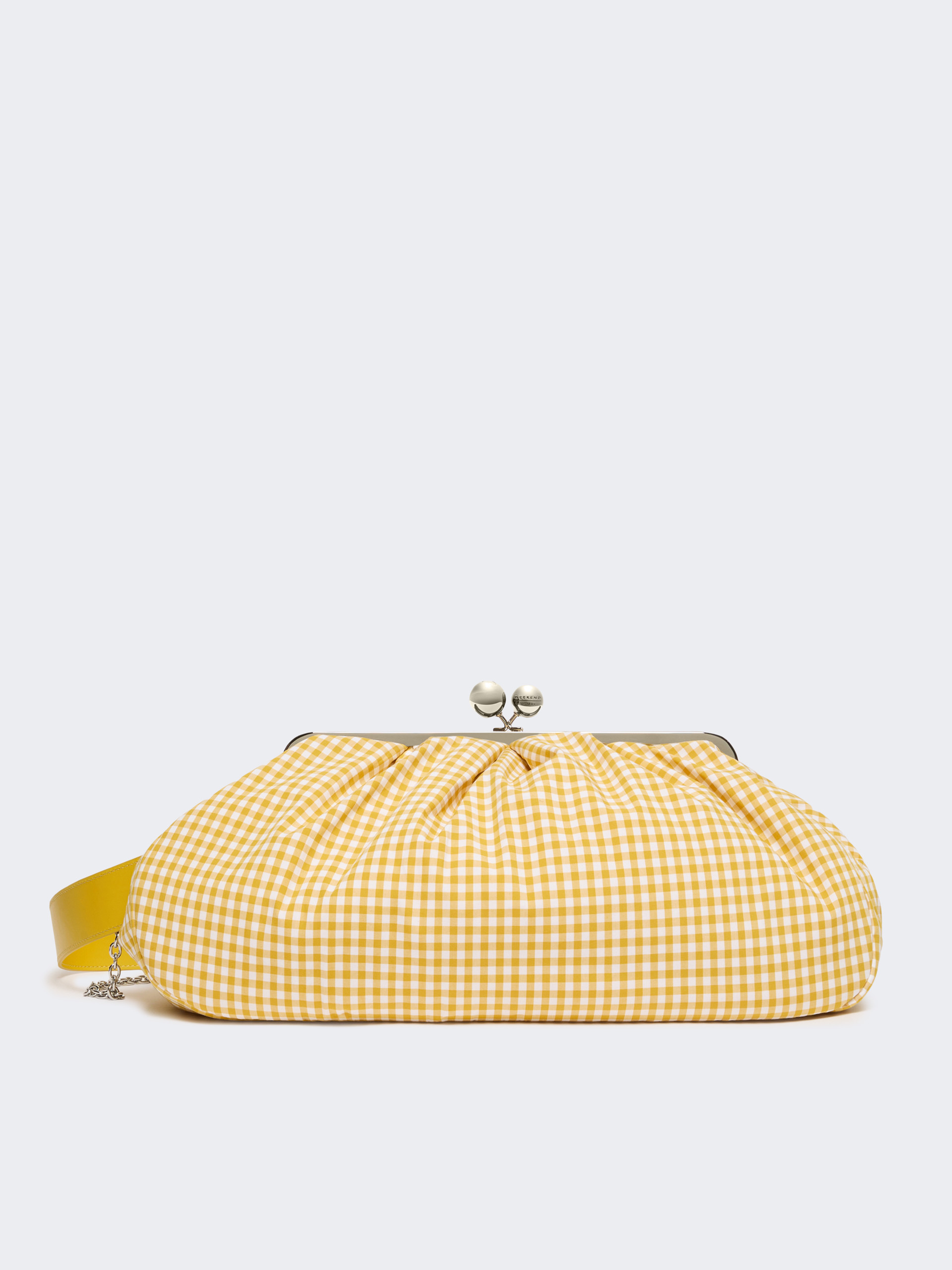 Large gingham cotton Pasticcino Bag - YELLOW - Weekend Max Mara