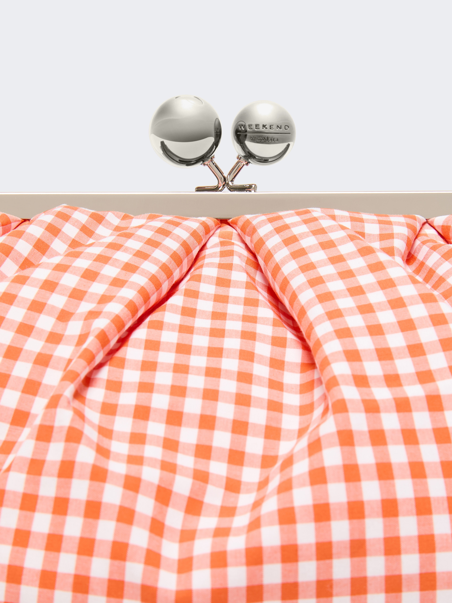 Large gingham cotton Pasticcino Bag - ORANGE - Weekend Max Mara - 5