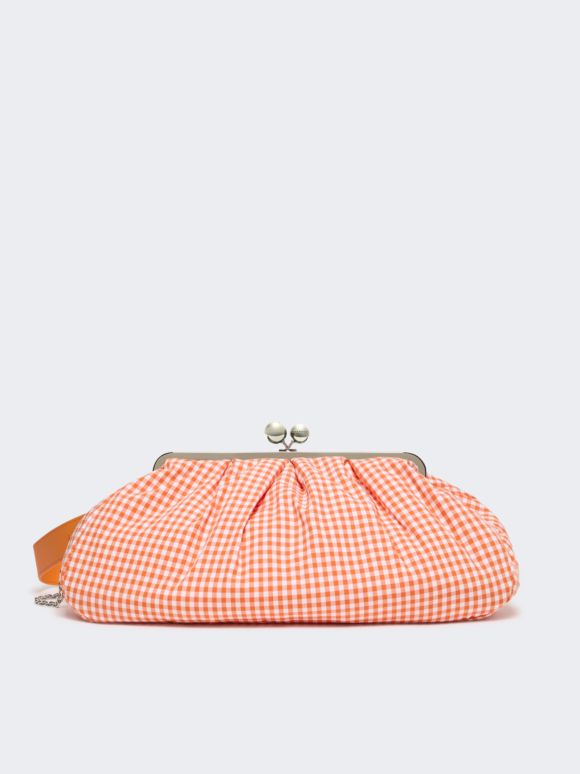 Large gingham cotton Pasticcino Bag - ORANGE - Weekend Max Mara