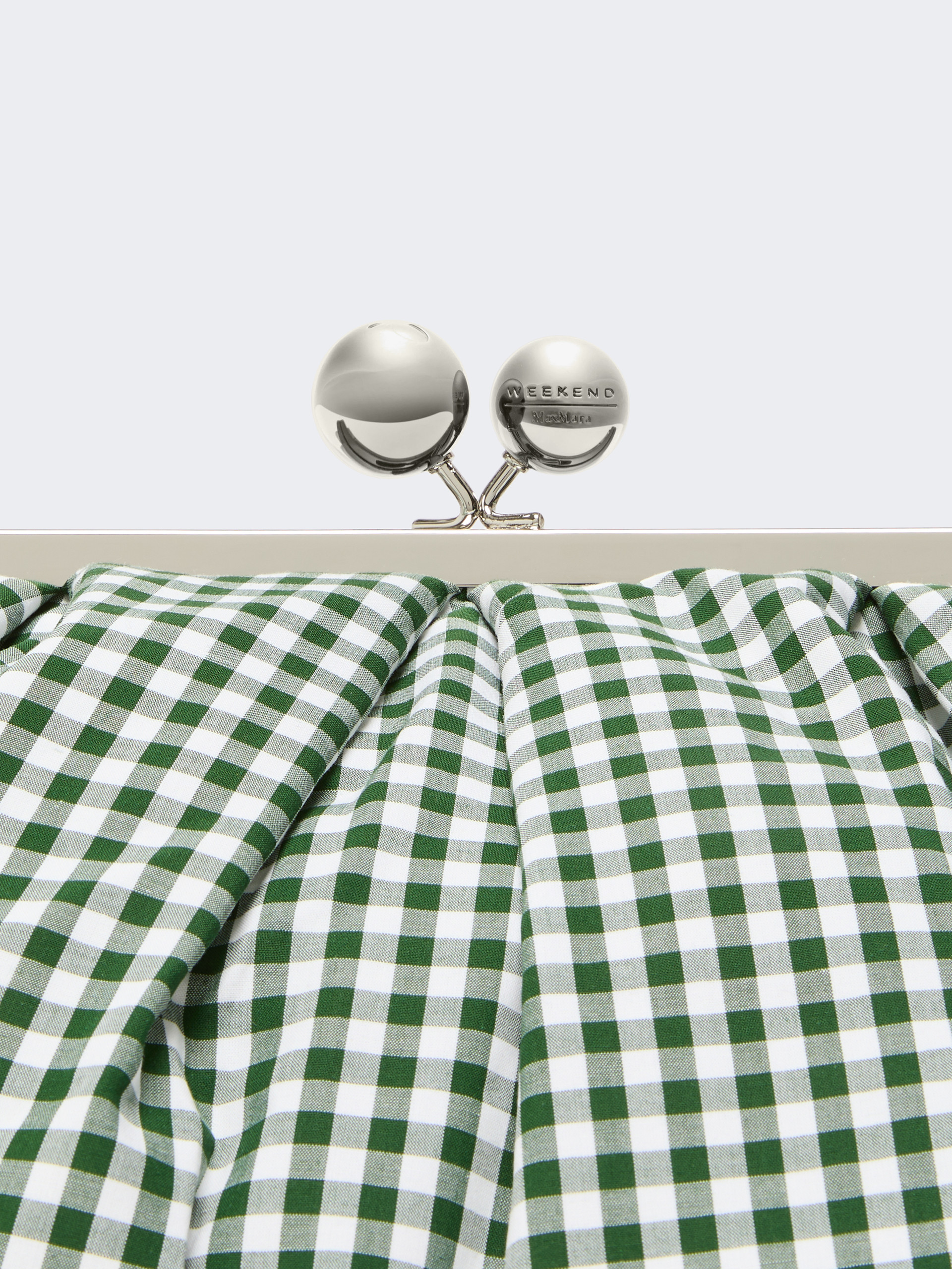 Large gingham cotton Pasticcino Bag - MOSS GREEN - Weekend Max Mara - 5