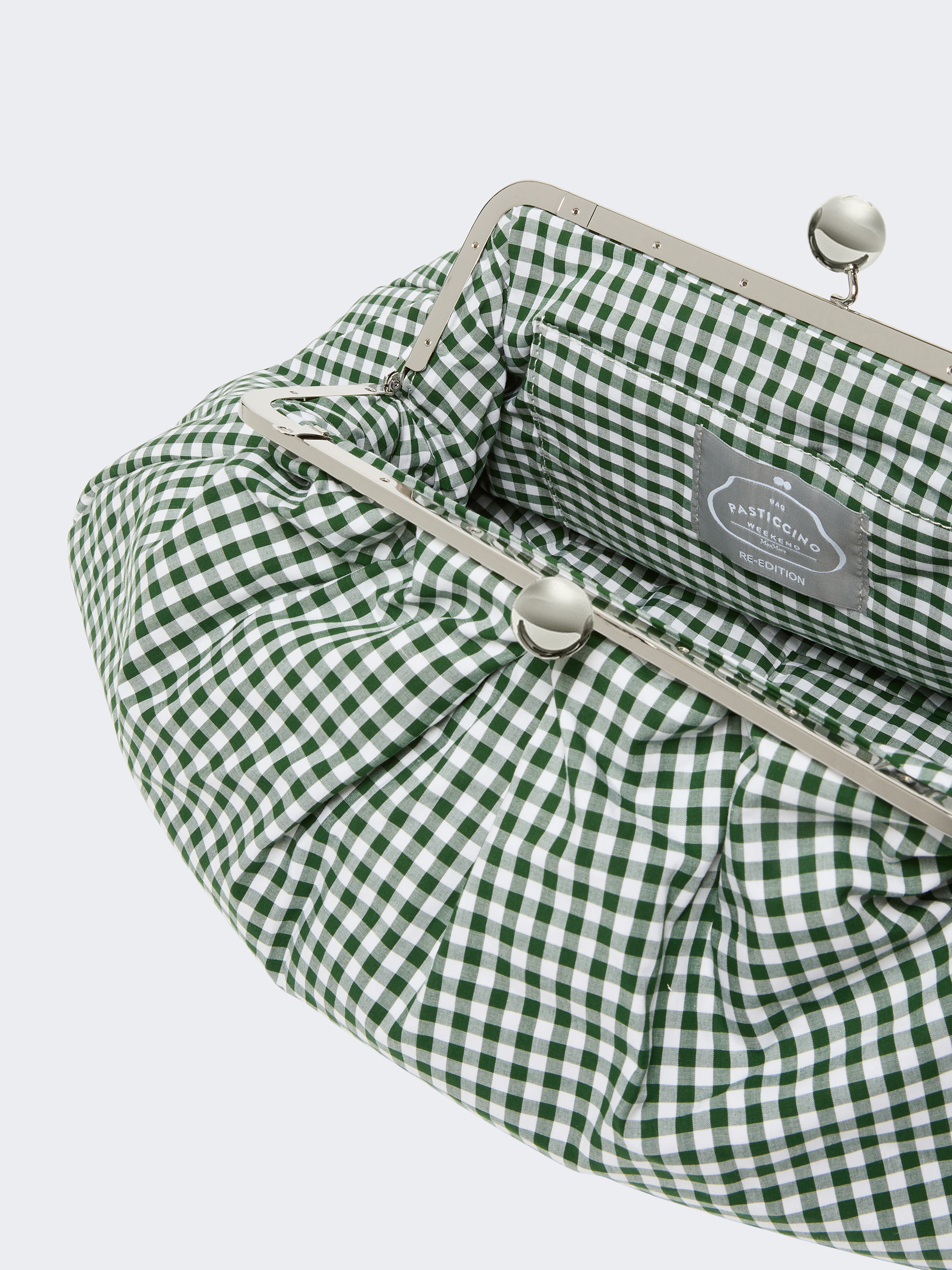 Large gingham cotton Pasticcino Bag - MOSS GREEN - Weekend Max Mara - 6