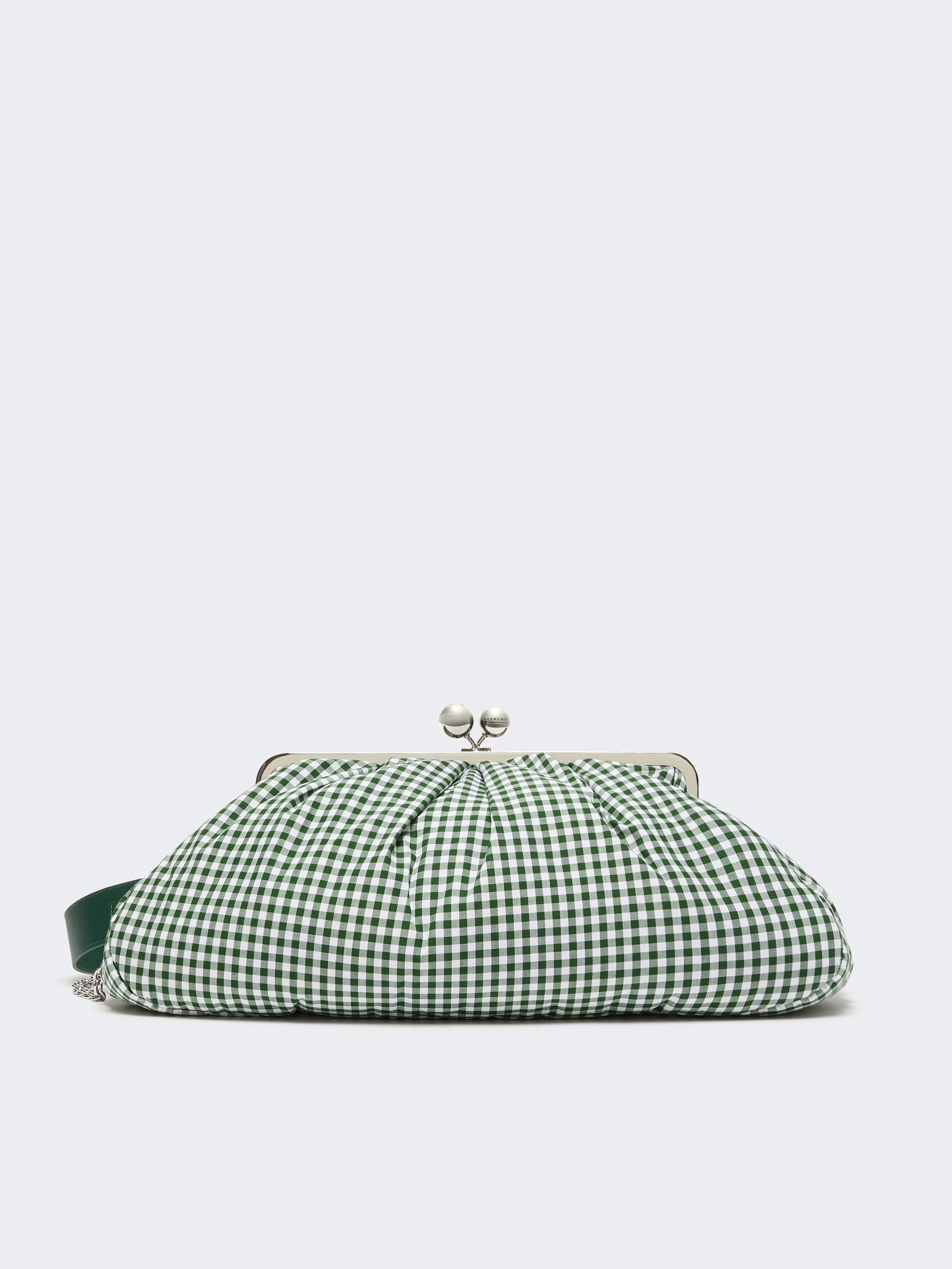 Large gingham cotton Pasticcino Bag - MOSS GREEN - Weekend Max Mara