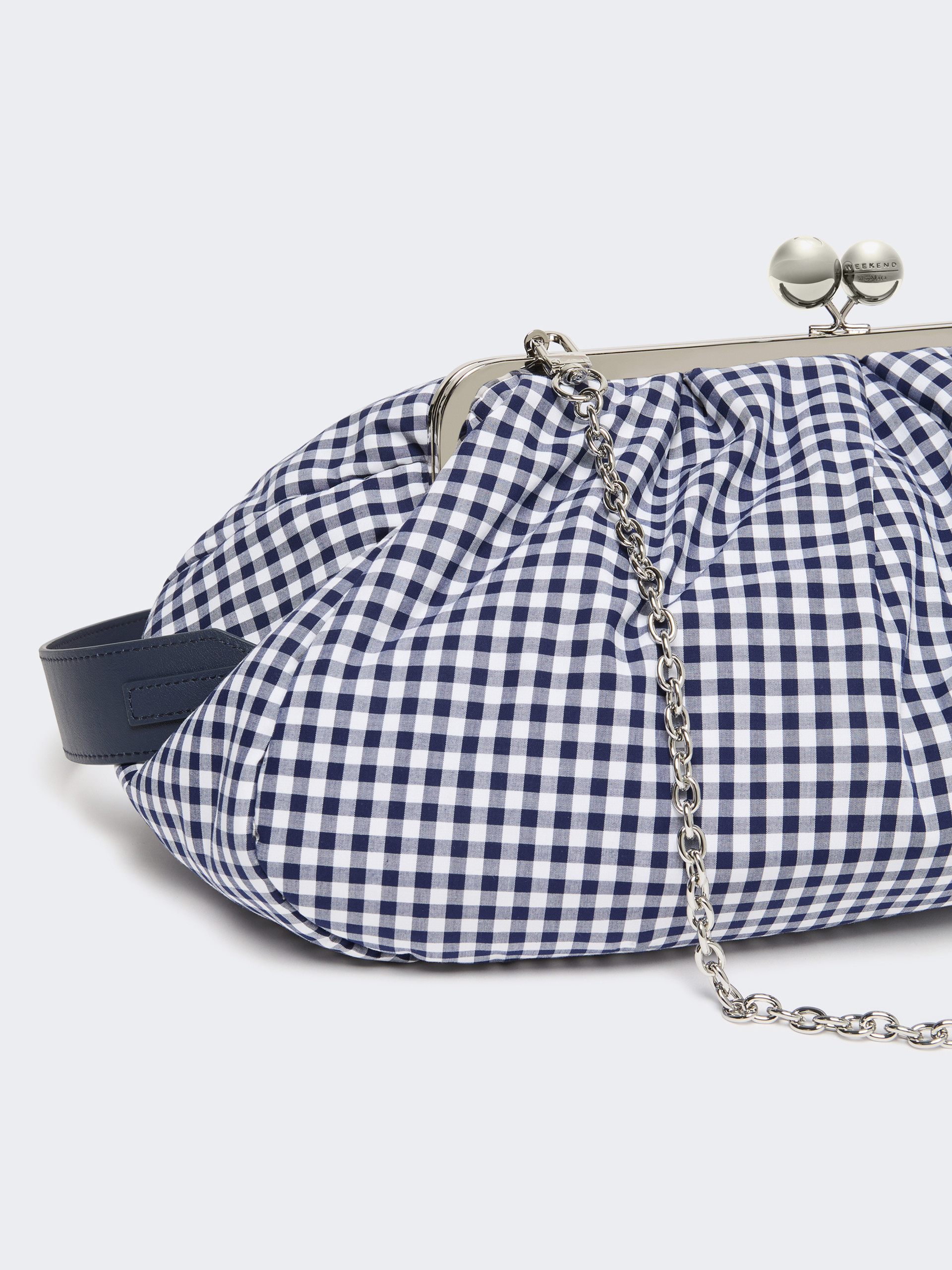 Large gingham cotton Pasticcino Bag - ULTRAMARINE - Weekend Max Mara - 4