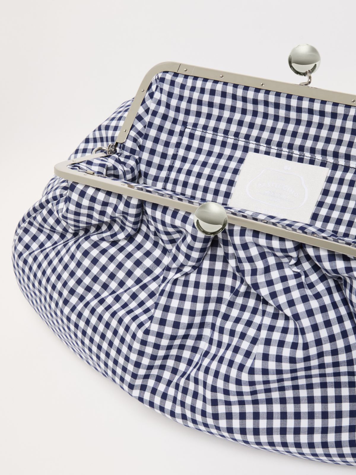 Large gingham cotton Pasticcino Bag - ULTRAMARINE - Weekend - 6