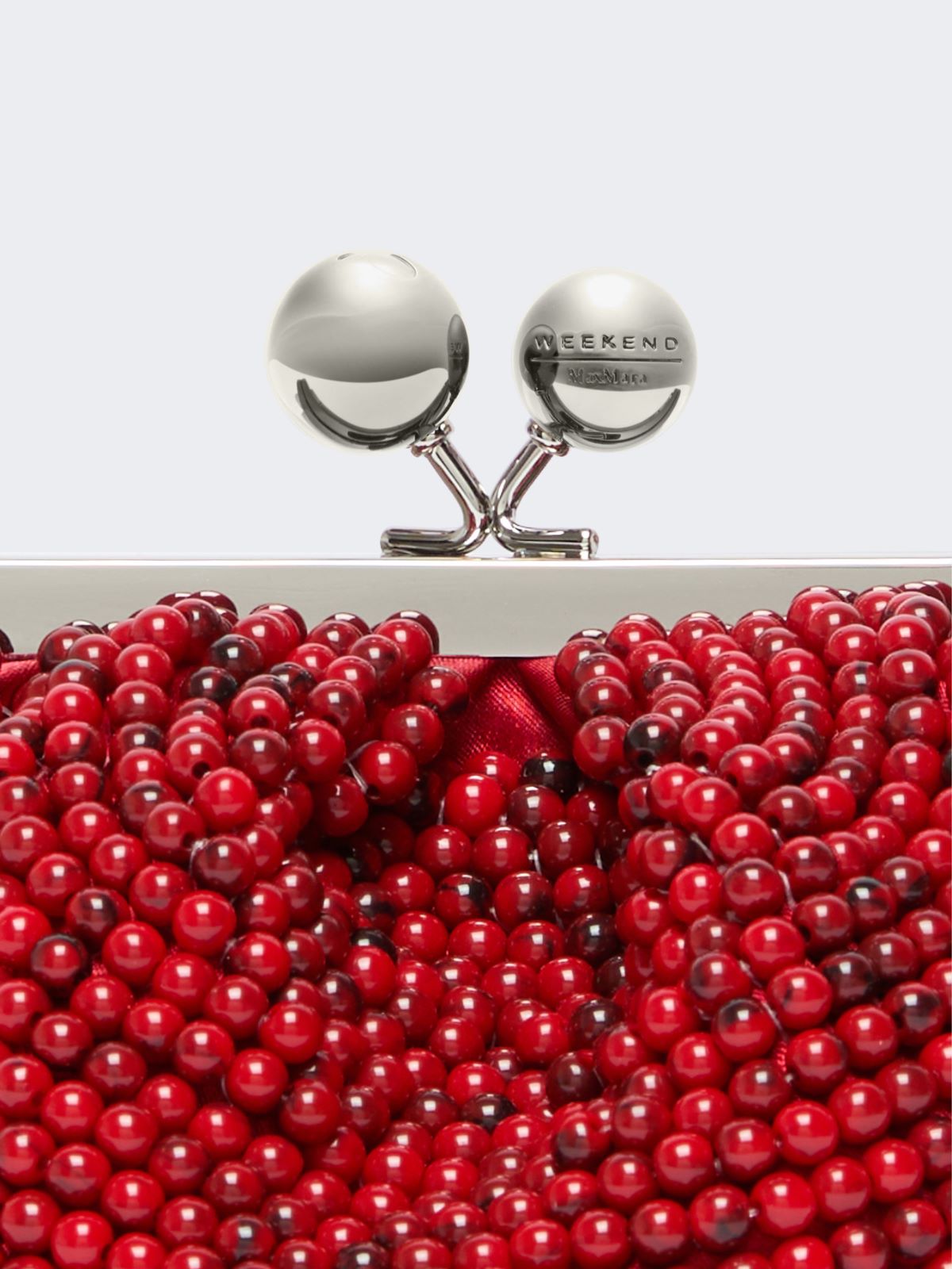 Small Pasticcino Bag with embroidered resin pearls - CORAL - Weekend - 5