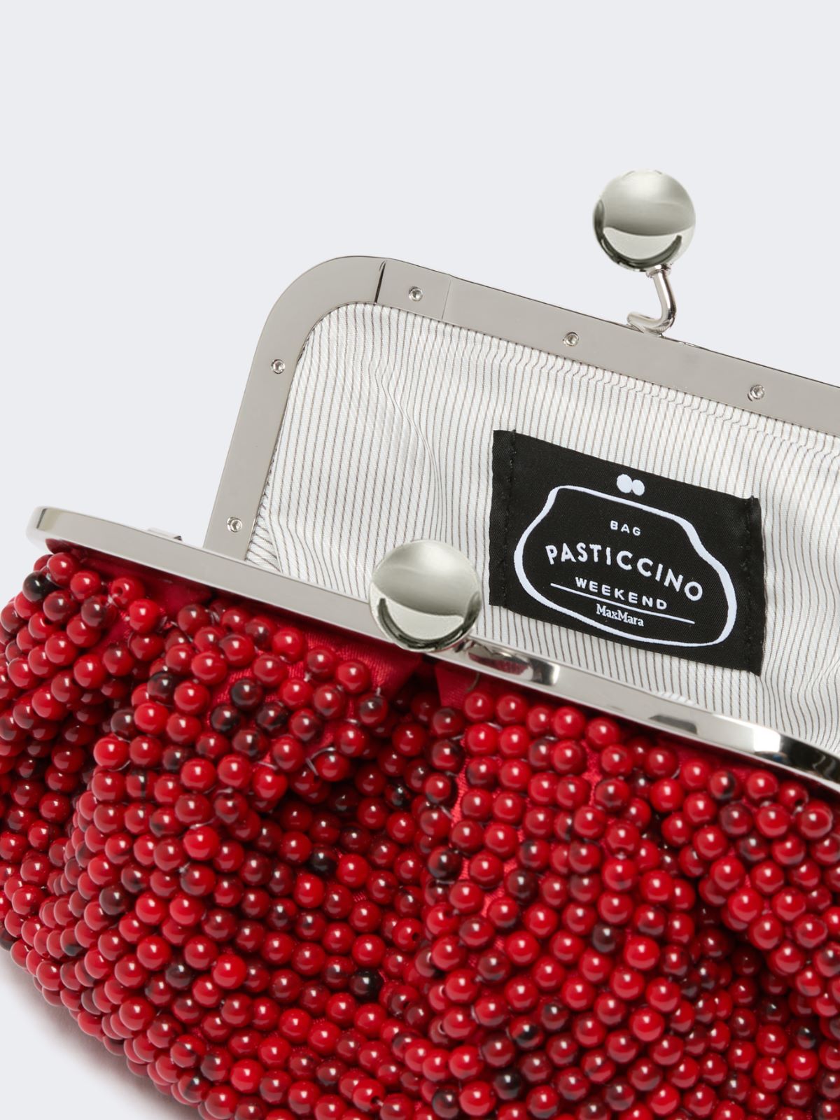 Small Pasticcino Bag with embroidered resin pearls - CORAL - Weekend - 6