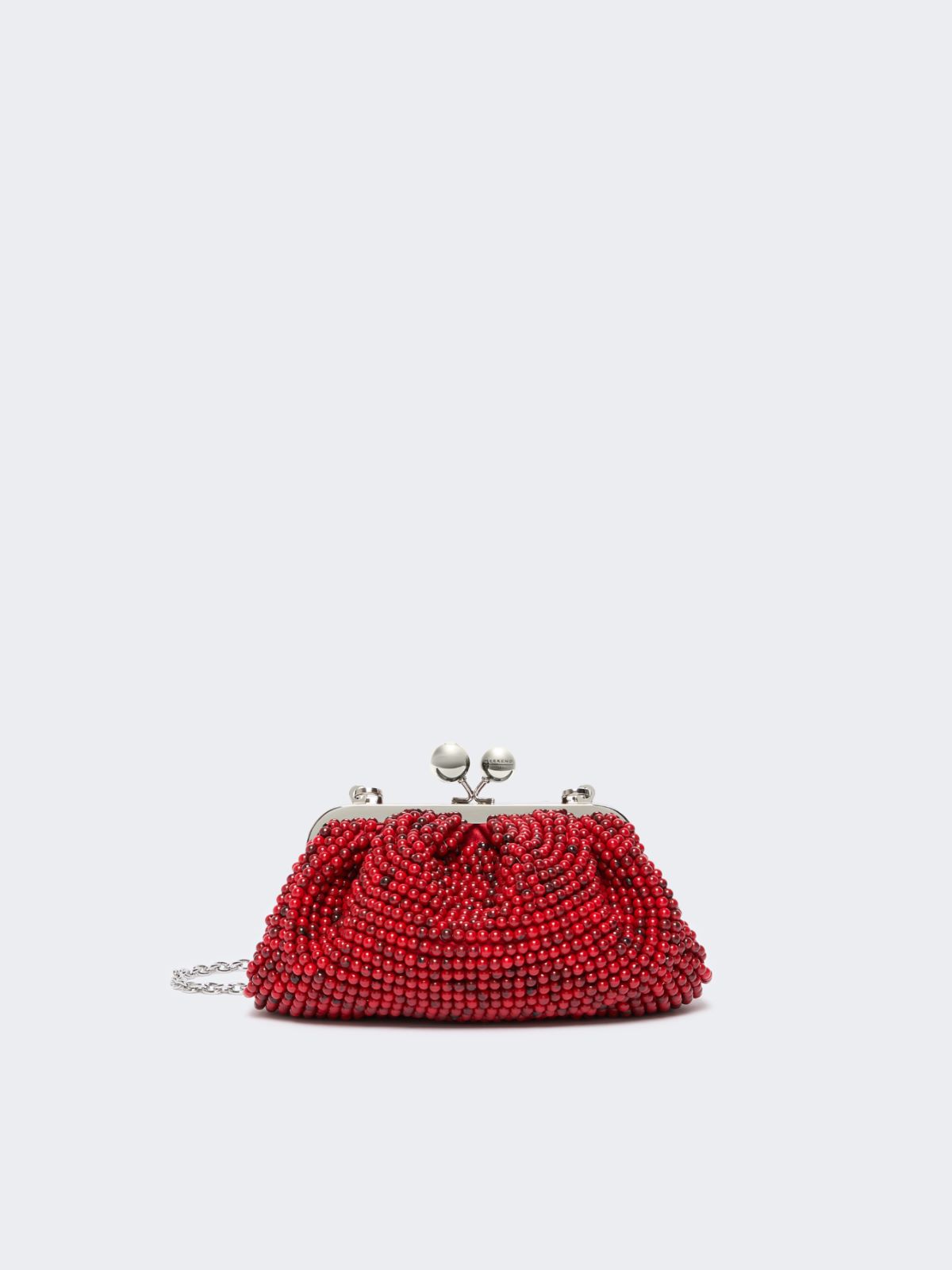Small Pasticcino Bag with embroidered resin pearls - CORAL - Weekend
