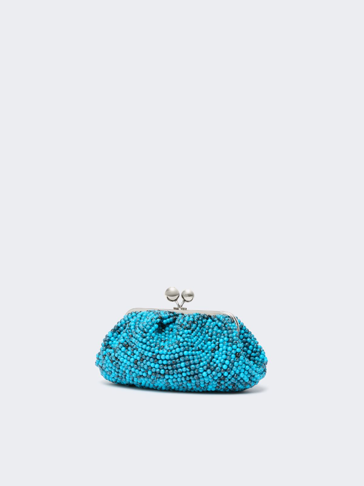 Small Pasticcino Bag with embroidered resin pearls - TURQUOISE - Weekend - 2