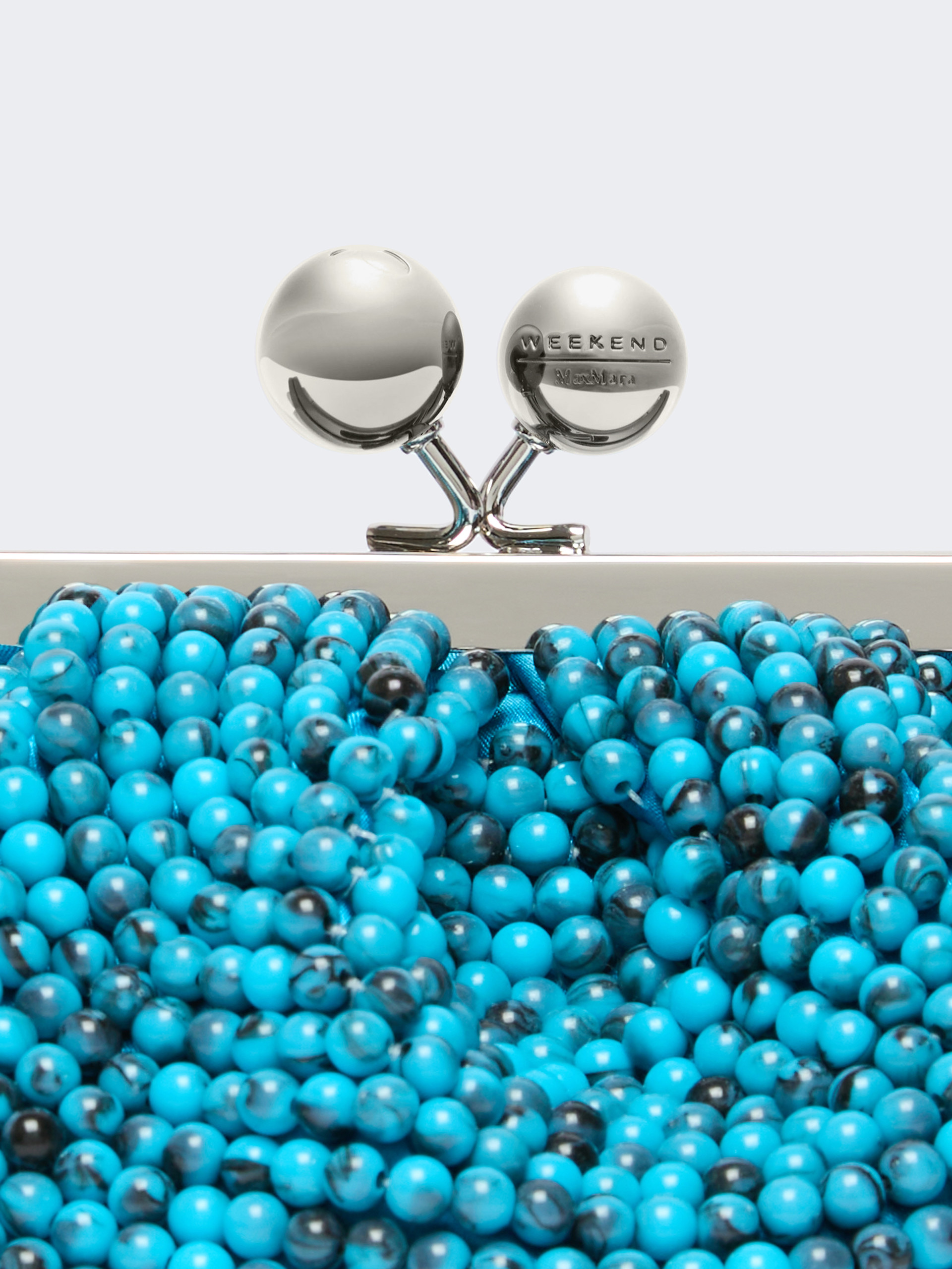 Small Pasticcino Bag with embroidered resin pearls - TURQUOISE - Weekend Max Mara - 5
