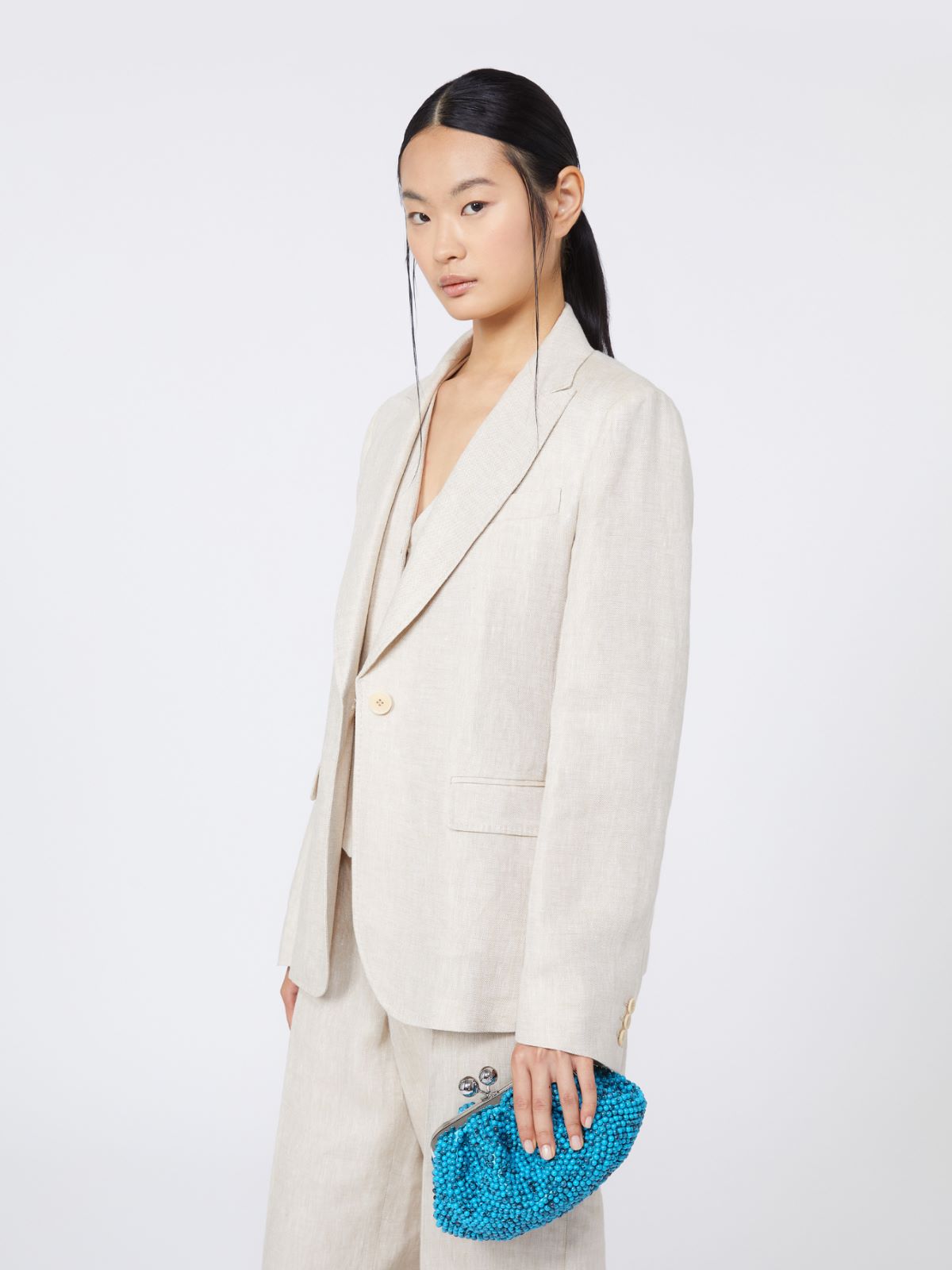 Small Pasticcino Bag with embroidered resin pearls - TURQUOISE - Weekend - 7