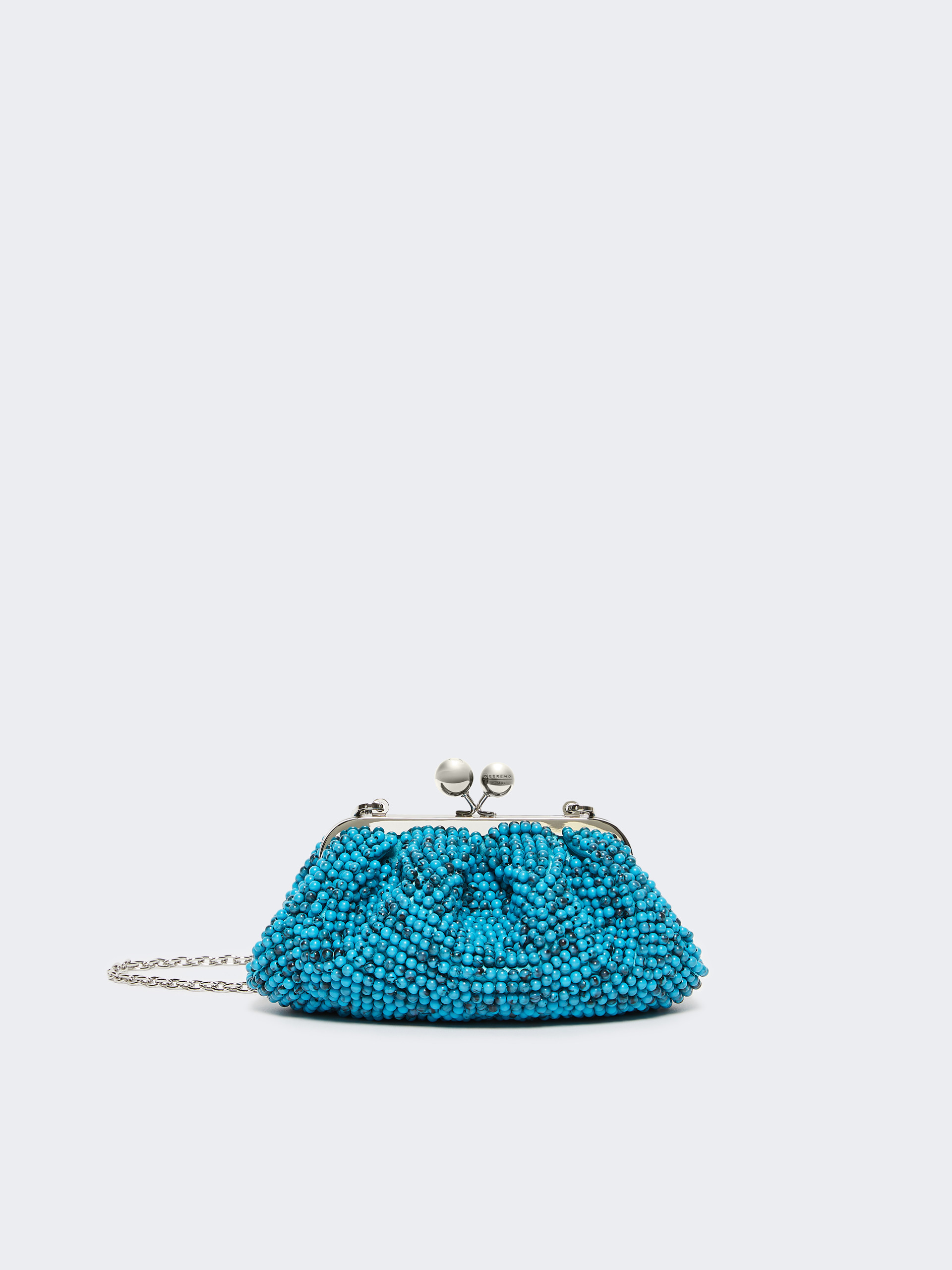 Small Pasticcino Bag with embroidered resin pearls - TURQUOISE - Weekend Max Mara