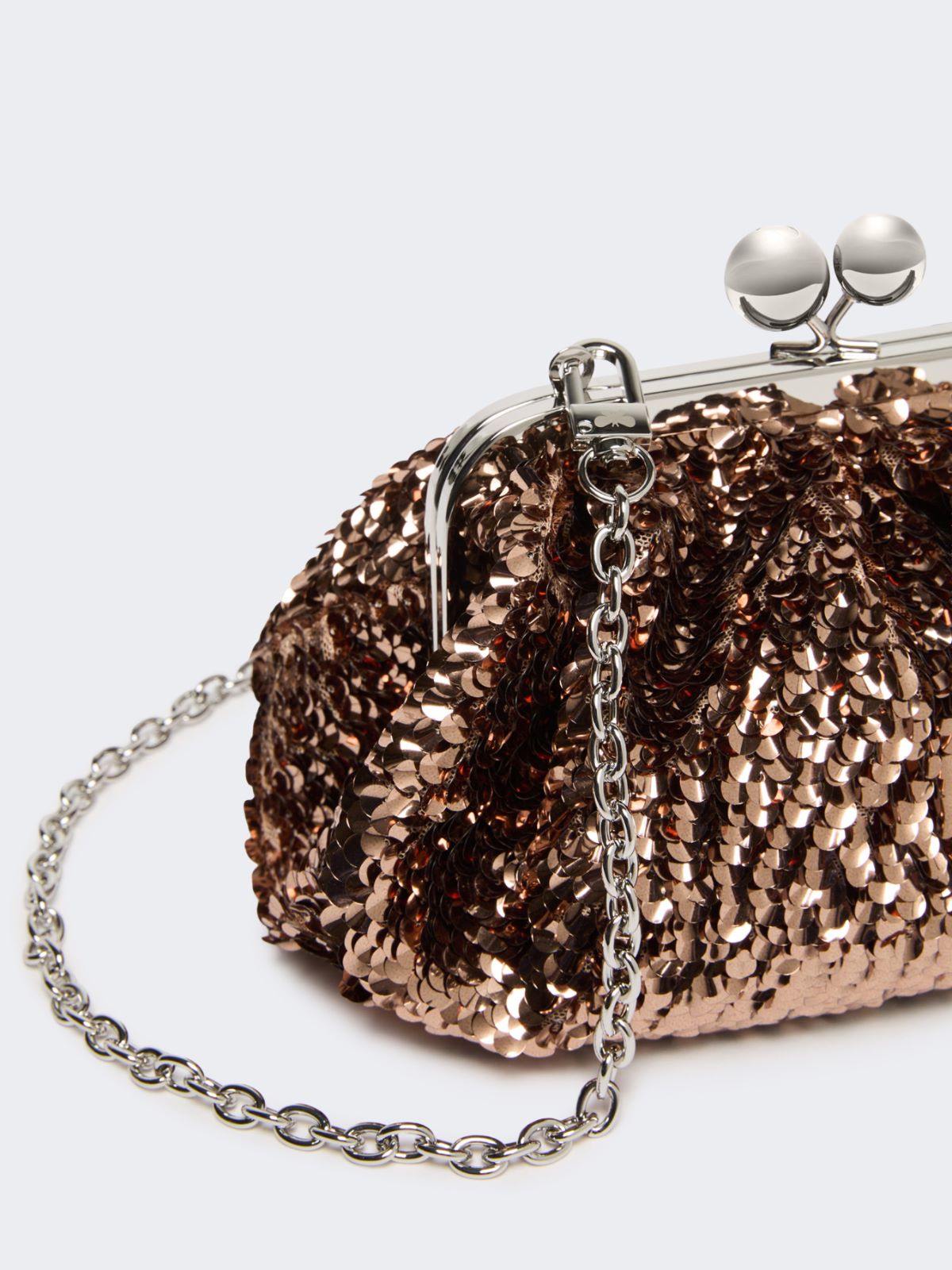 Sequin-adorned small satin Pasticcino Bag - PINK - Weekend - 4