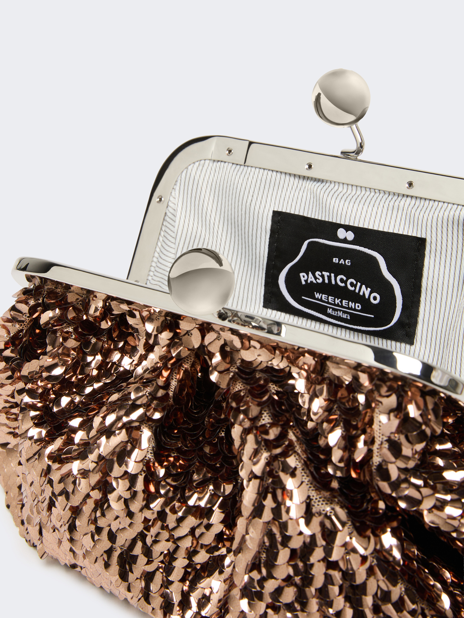 Sequin-adorned small satin Pasticcino Bag - PINK - Weekend Max Mara - 6