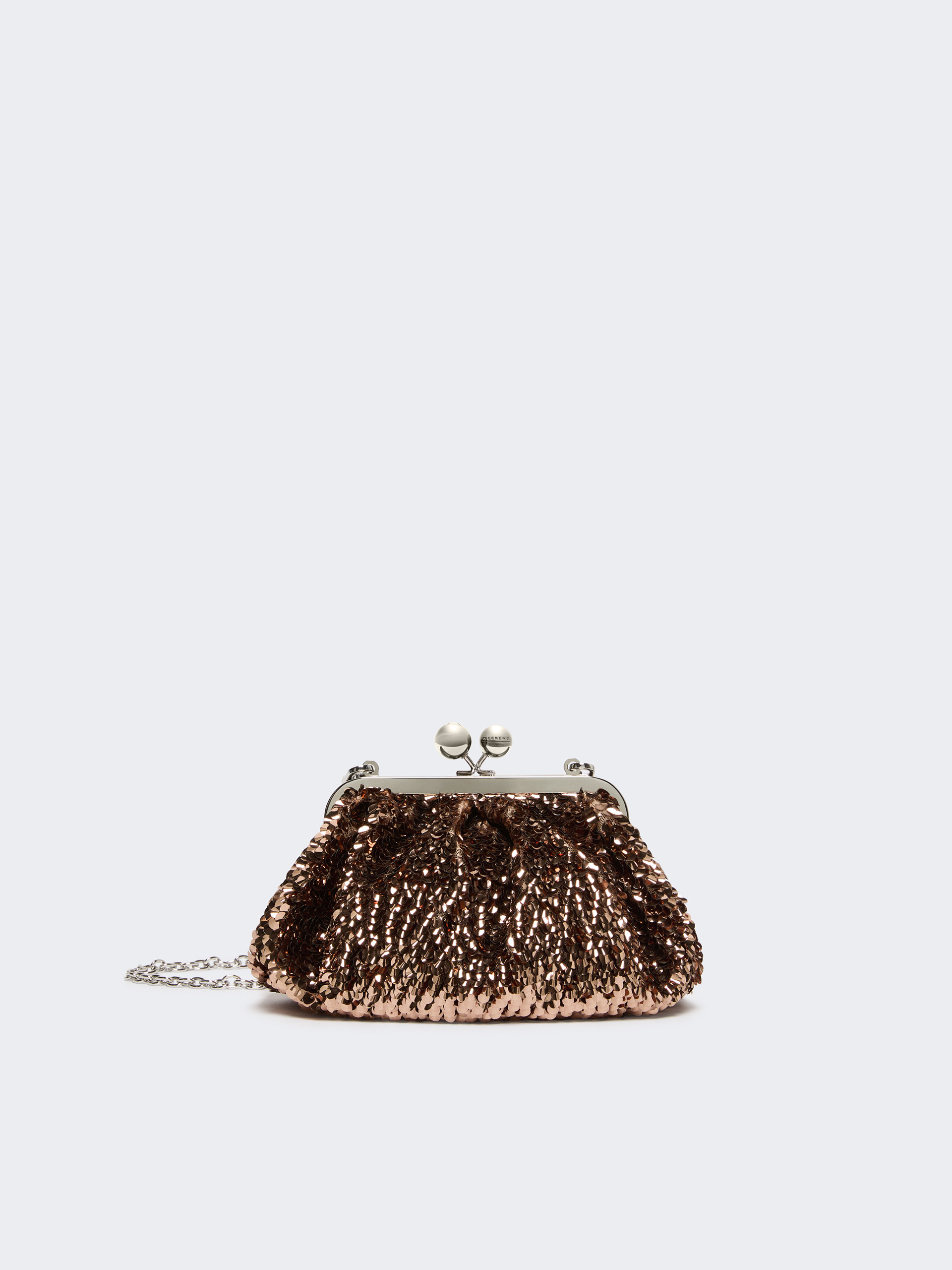 Sequin-adorned small satin Pasticcino Bag, pink | Weekend Max Mara