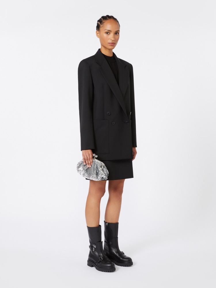 Sequin-adorned small satin Pasticcino Bag - SILVER - Weekend - 2