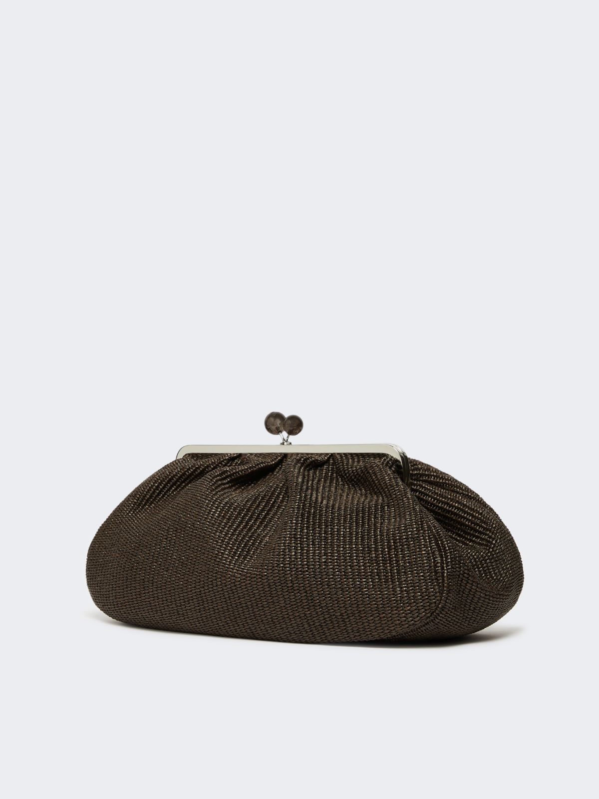 Large raffia-effect Pasticcino bag - DARK BROWN - Weekend - 2